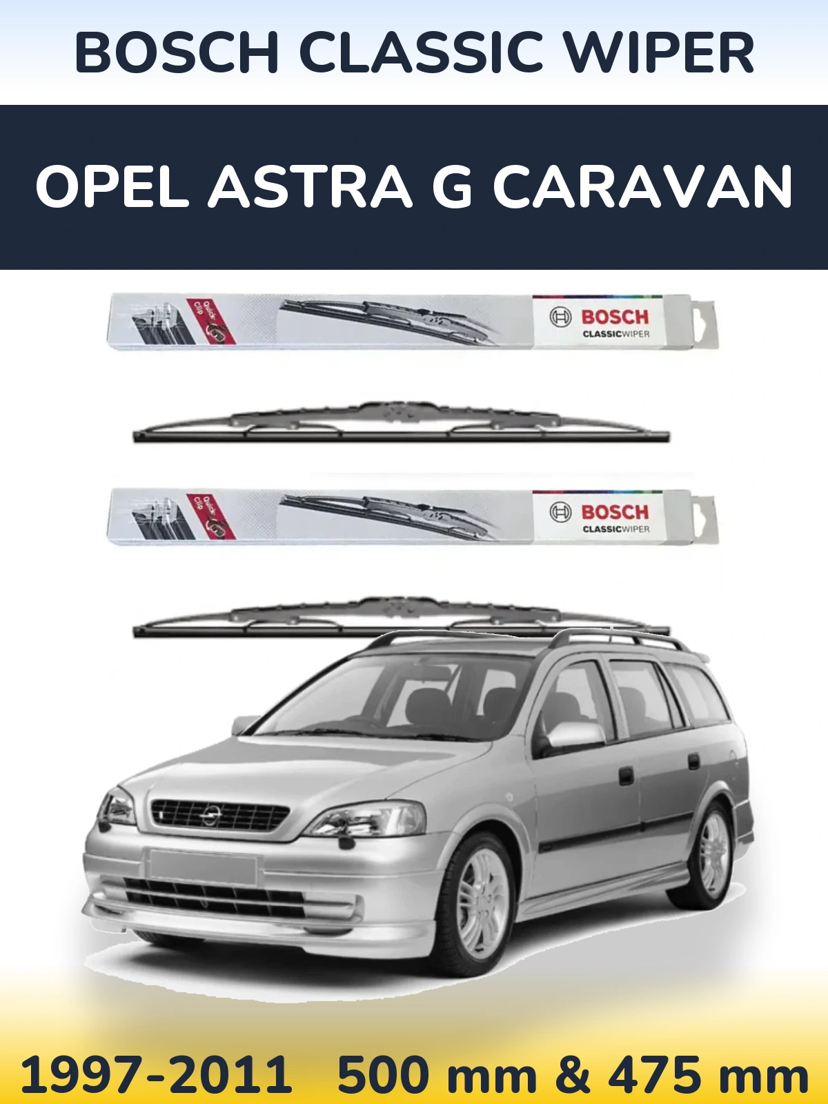 Torkarblad BOSCH Classic Wiper för Opel Astra G Caravan
