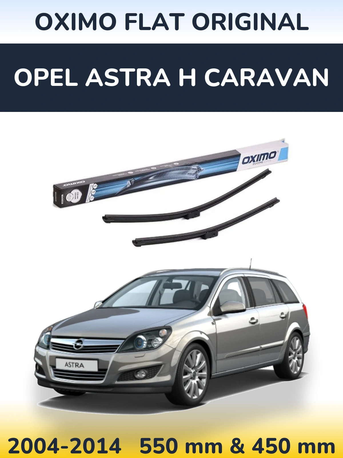 Комплект передних дворников Oximo Flat Original 550 & 450 мм для Opel Astra H Caravan 2004-2014