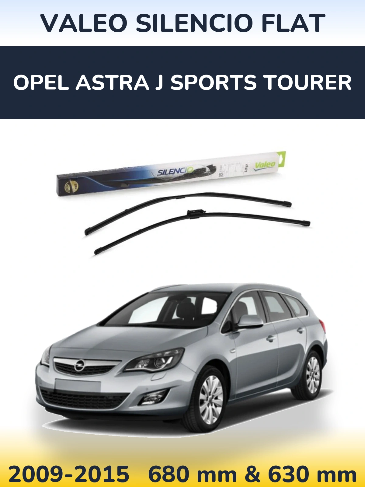 Torkarblad Valeo Silencio Flat för Opel Astra J Sports Tourer