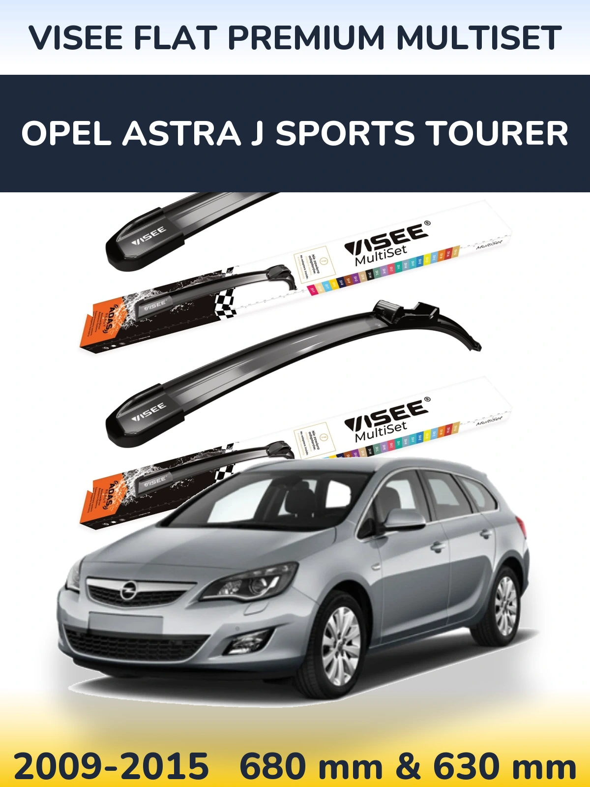 Torkarblad VISEE FLAT PREMIUM MultiSet för Opel Astra J Sports Tourer