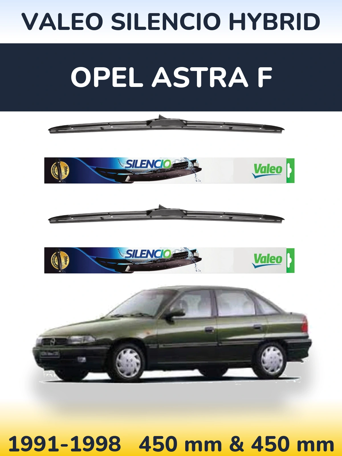 Torkarblad Valeo Silencio Hybrid för Opel Astra F