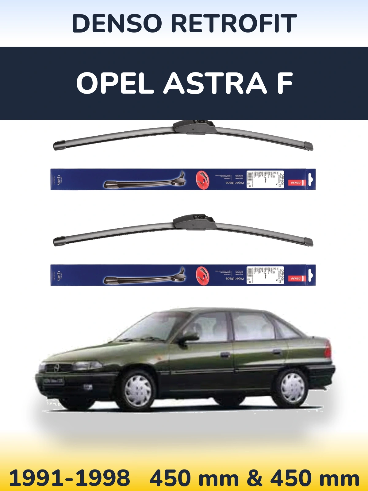 Комплект передних дворников Denso Retrofit 450 & 450 мм для Opel Astra F 1991-1998