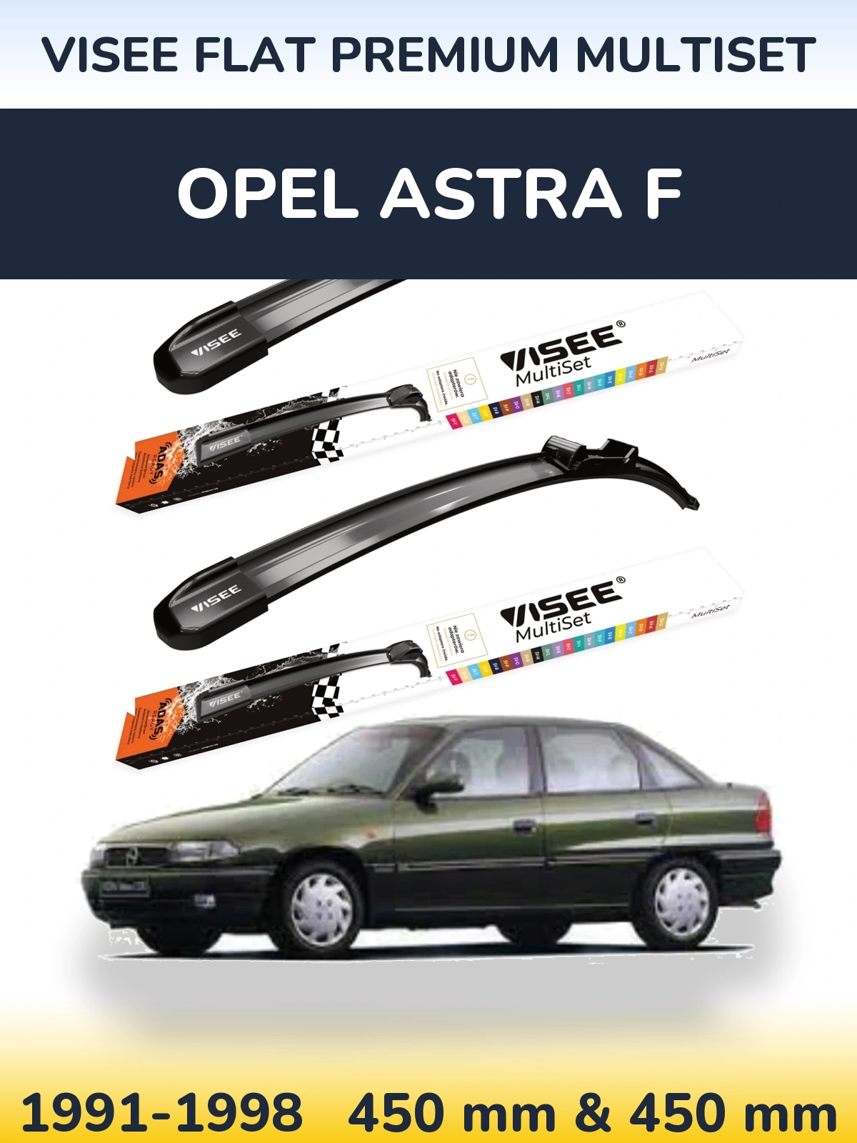 Torkarblad VISEE FLAT PREMIUM MultiSet för Opel Astra F