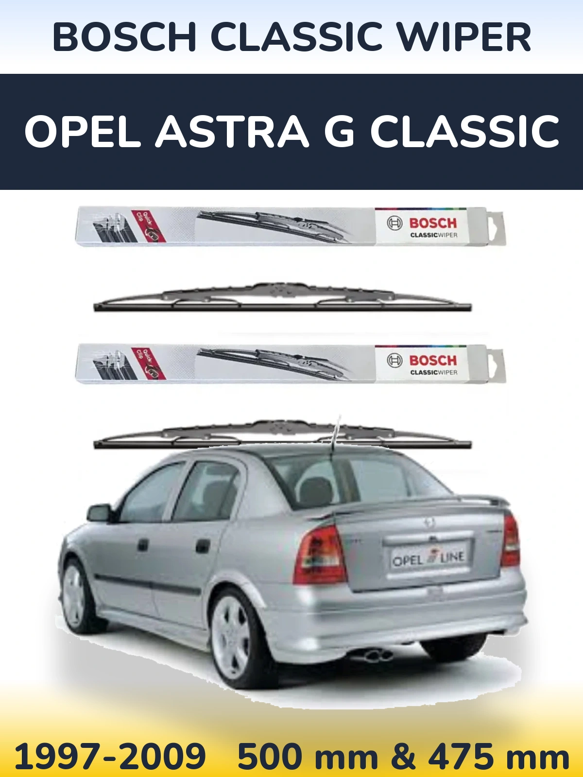 Torkarblad BOSCH Classic Wiper för Opel Astra G Classic