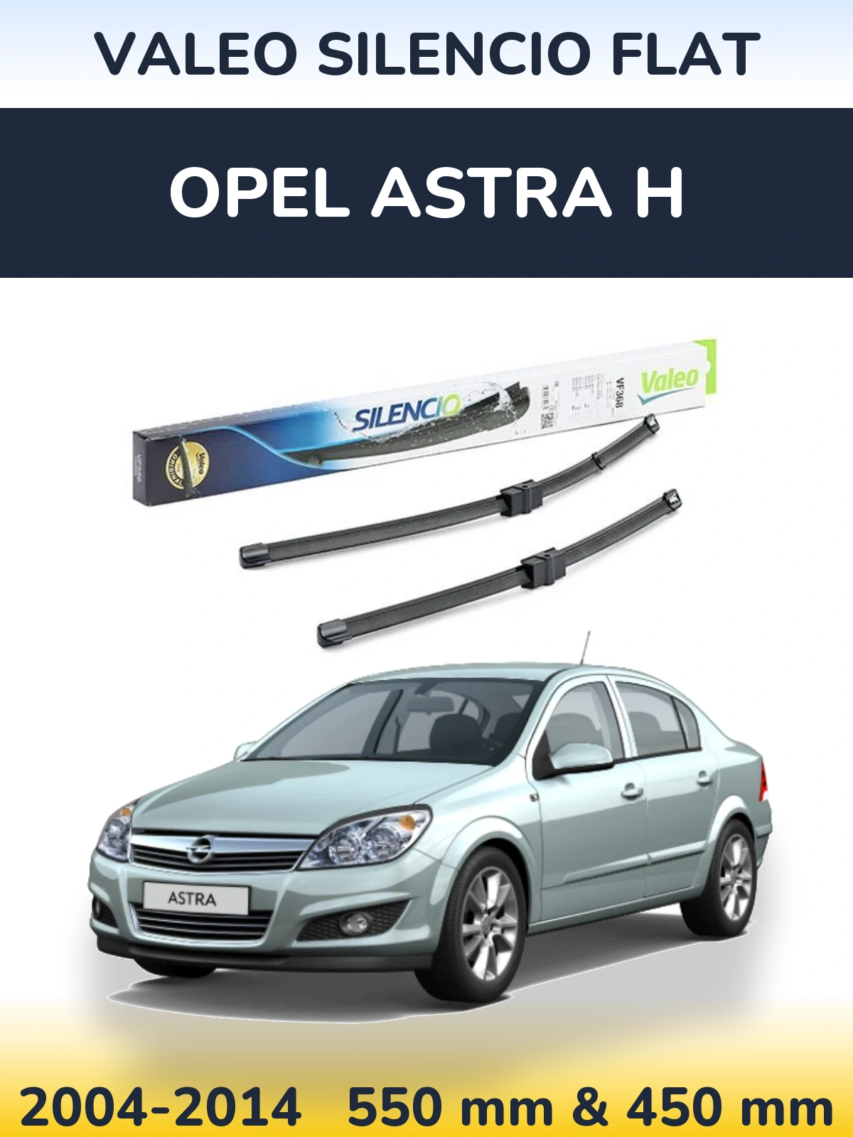 Комплект передних дворников Valeo Silencio Flat 550 & 450 мм для Opel Astra H 2004-2014