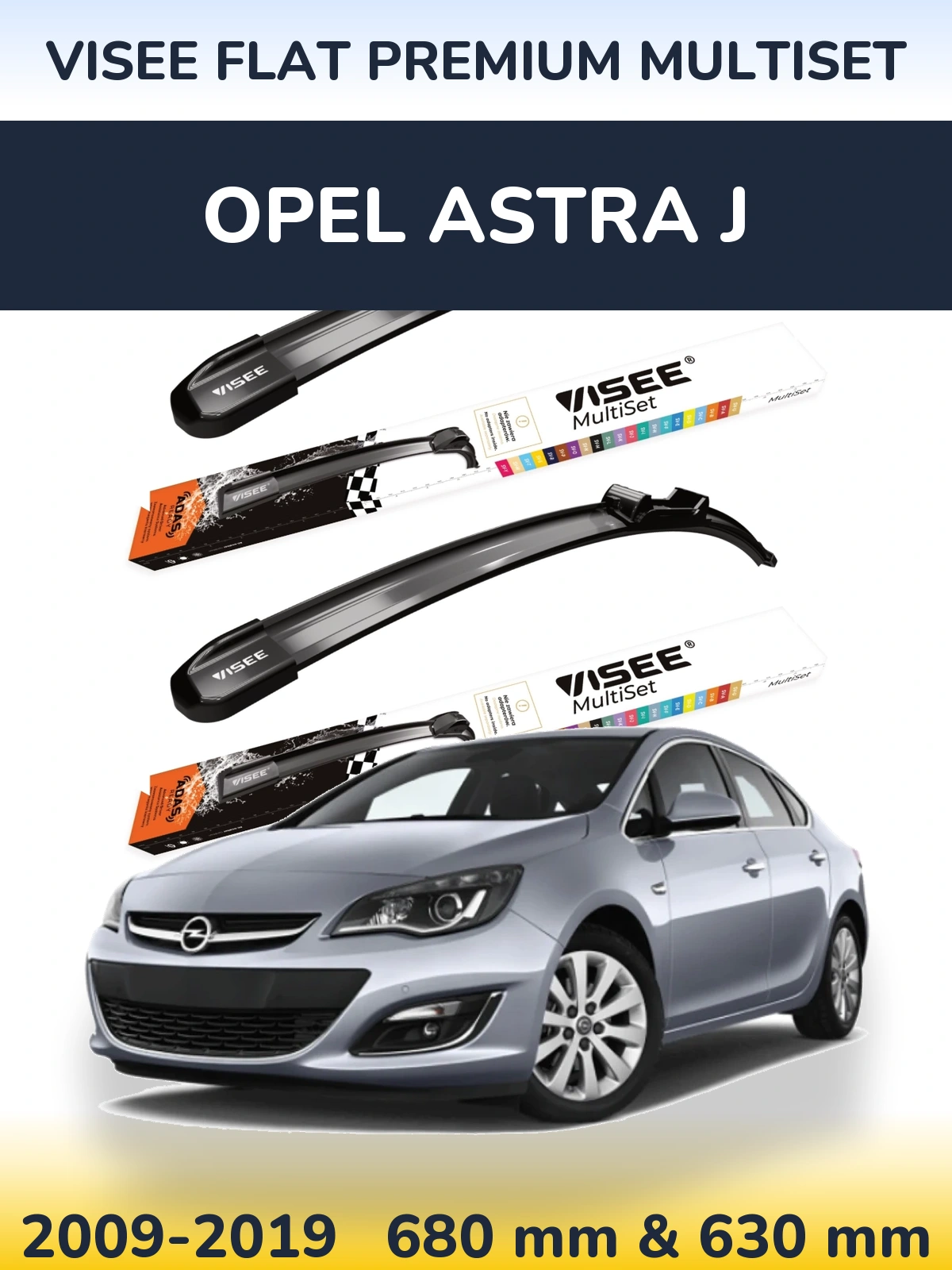 Torkarblad VISEE FLAT PREMIUM MultiSet för Opel Astra J