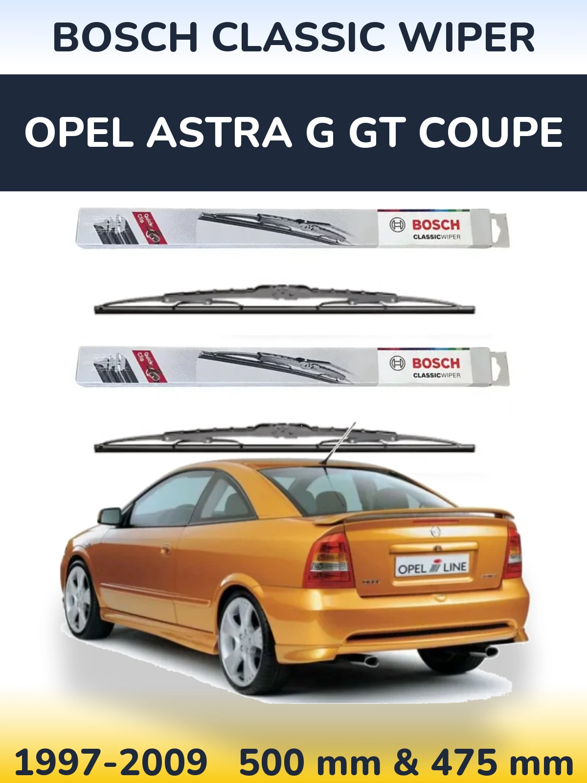 Torkarblad BOSCH Classic Wiper för Opel Astra G GT coupe