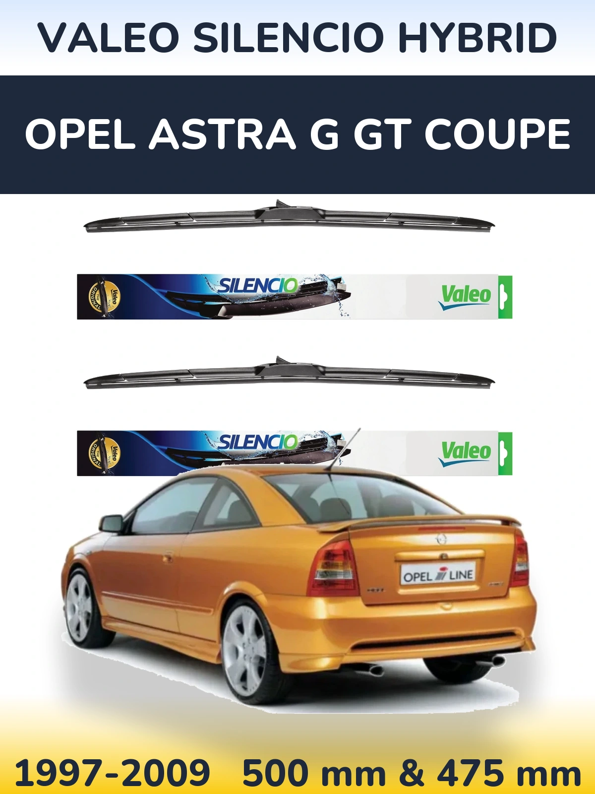 Torkarblad Valeo Silencio Hybrid för Opel Astra G GT coupe