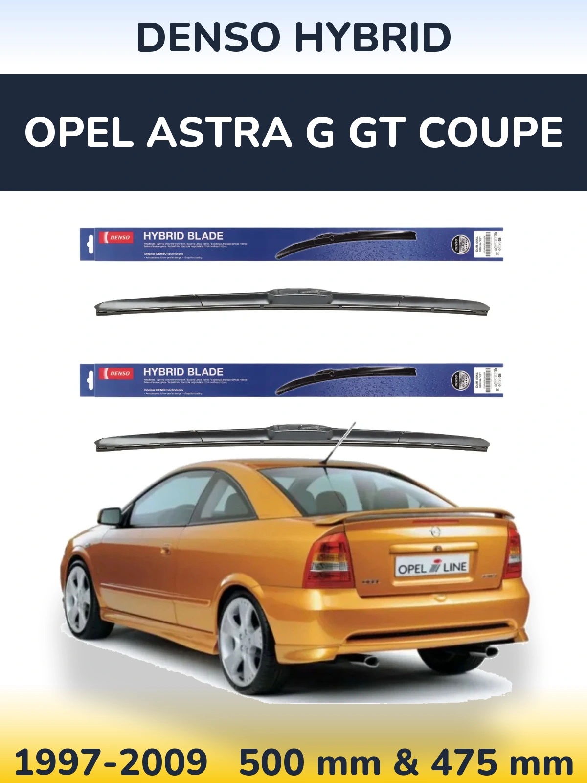 Torkarblad Denso Hybrid för Opel Astra G GT coupe