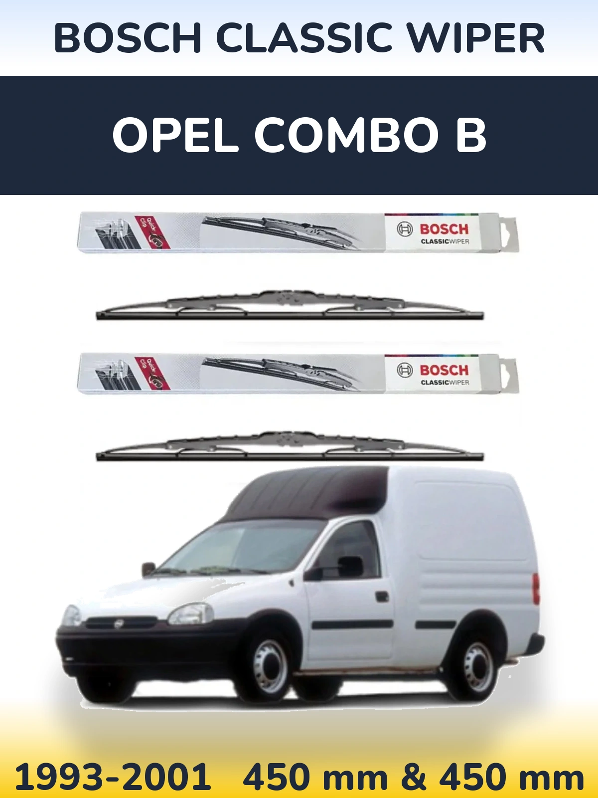 Torkarblad BOSCH Classic Wiper för Opel Combo B