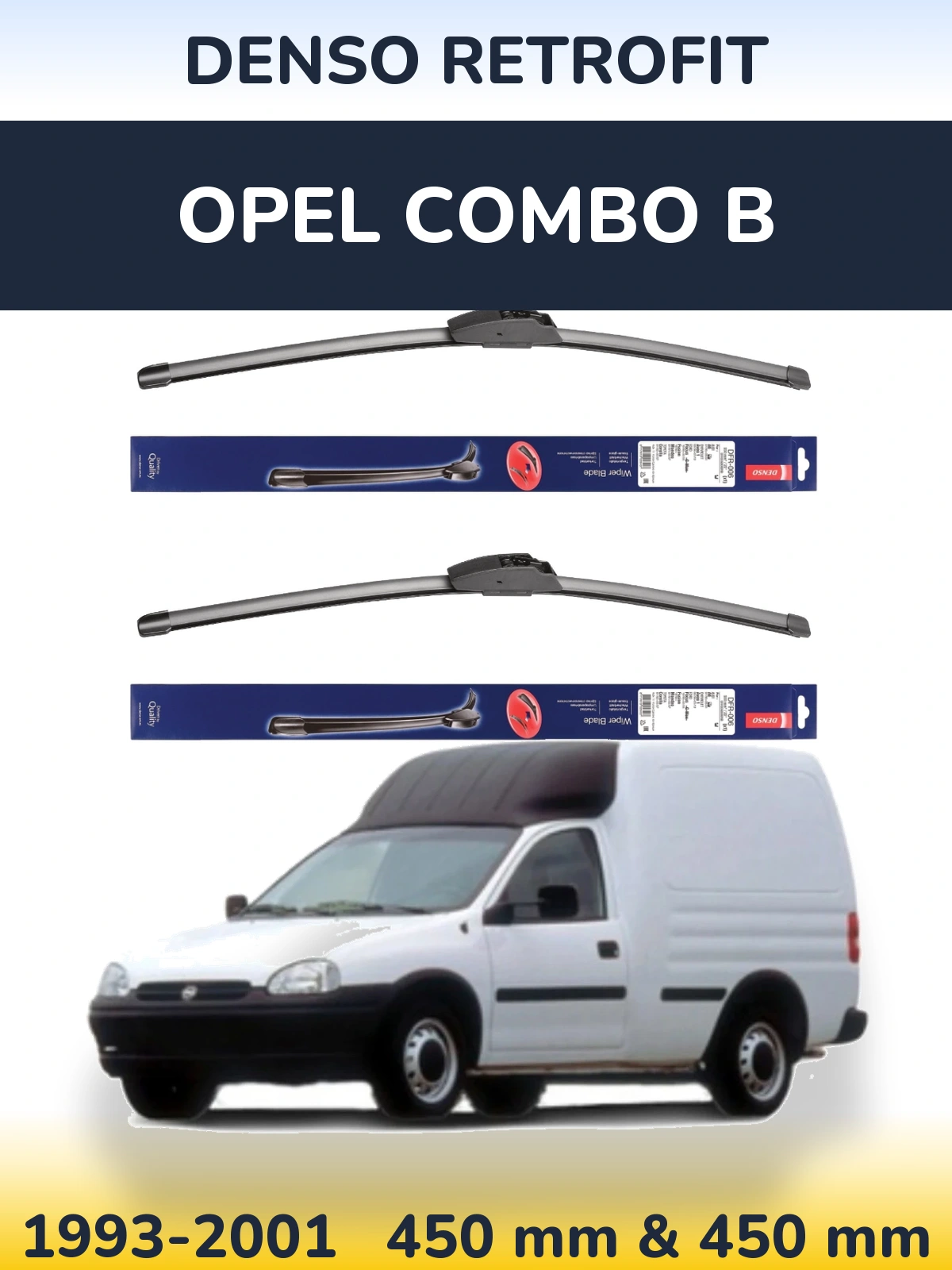 Torkarblad Denso Retrofit för Opel Combo B