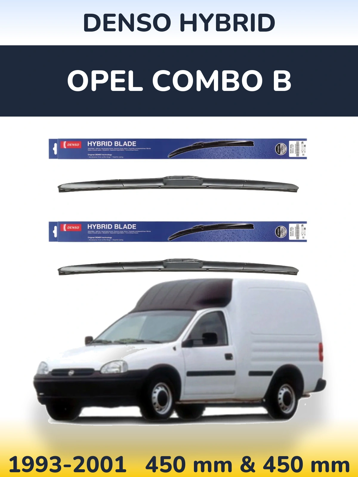 Torkarblad Denso Hybrid för Opel Combo B