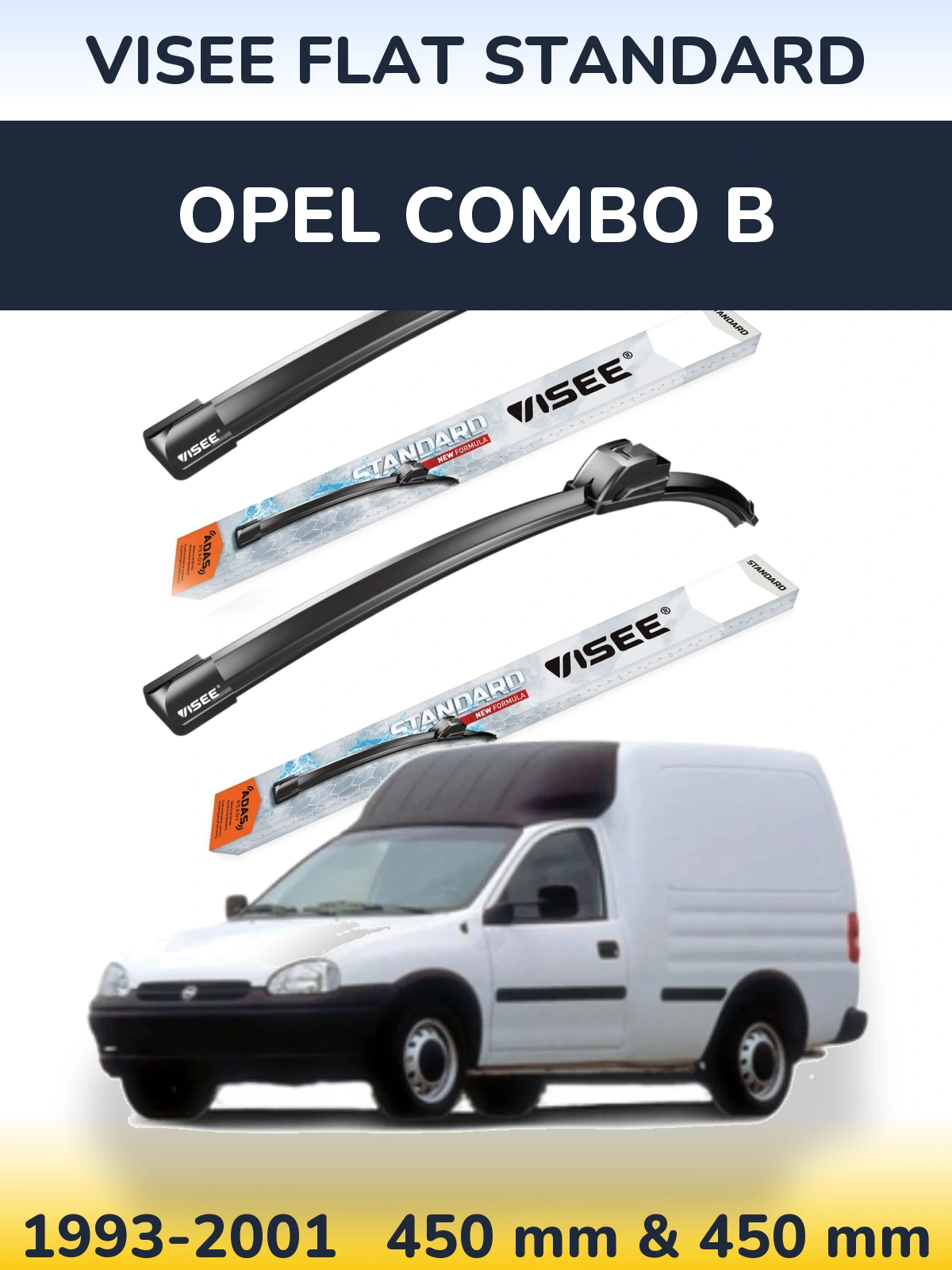 Torkarblad VISEE FLAT STANDARD för Opel Combo B