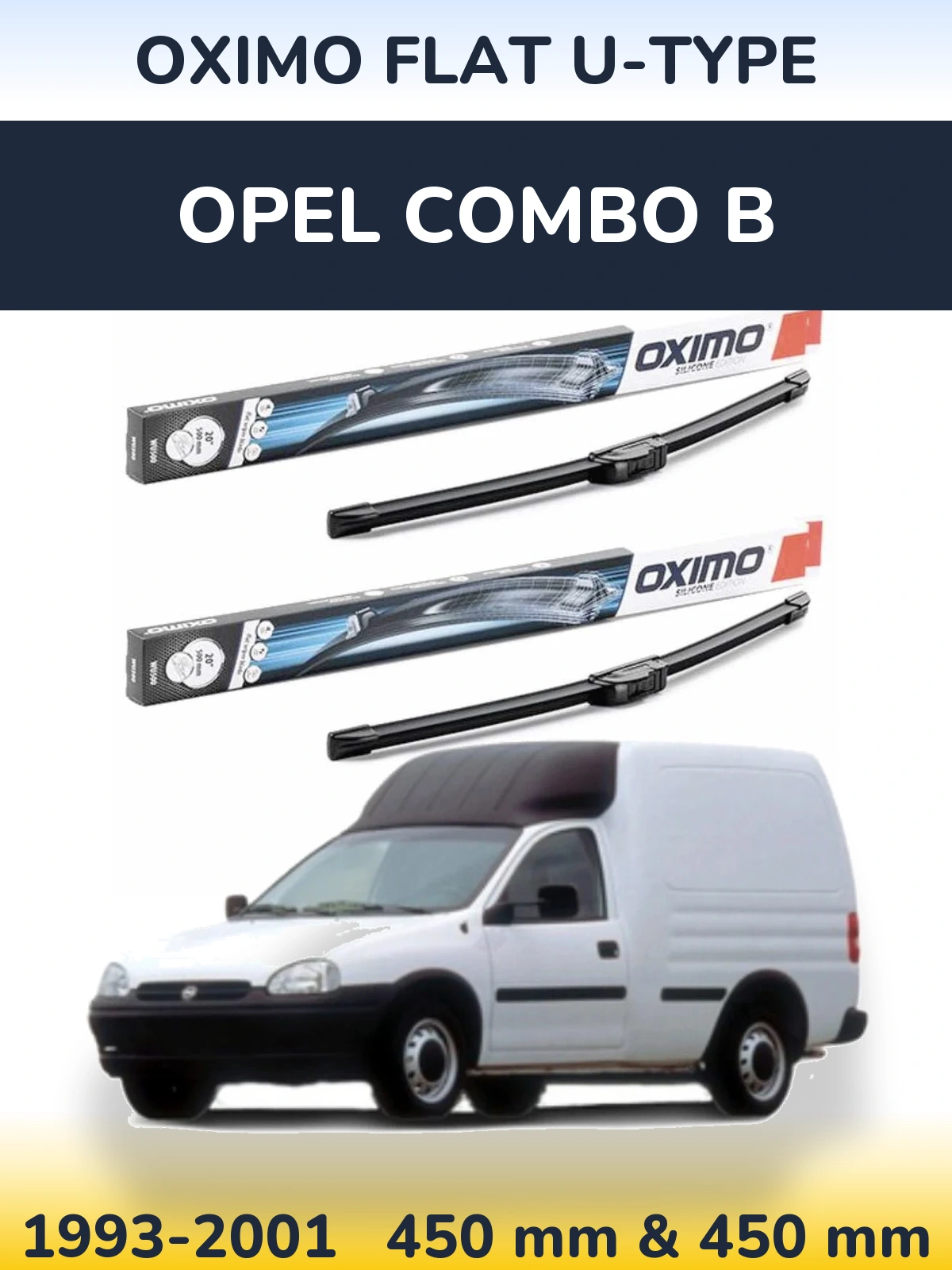 Torkarblad Oximo Flat U-type för Opel Combo B