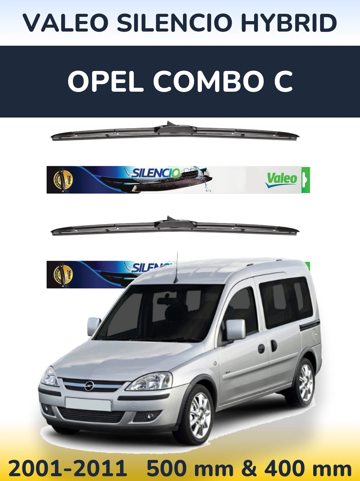 Torkarblad Valeo Silencio Hybrid för Opel Combo C