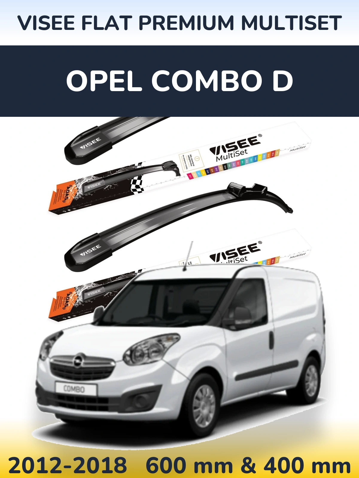Torkarblad VISEE FLAT PREMIUM MultiSet för Opel Combo D