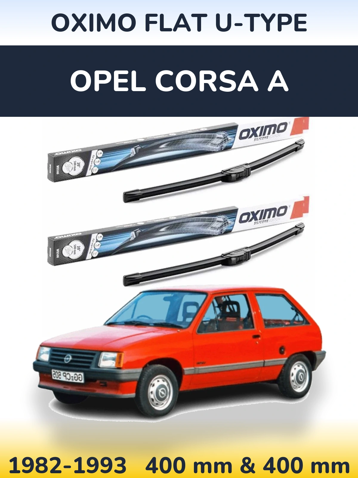 Torkarblad Oximo Flat U-type för Opel Corsa A