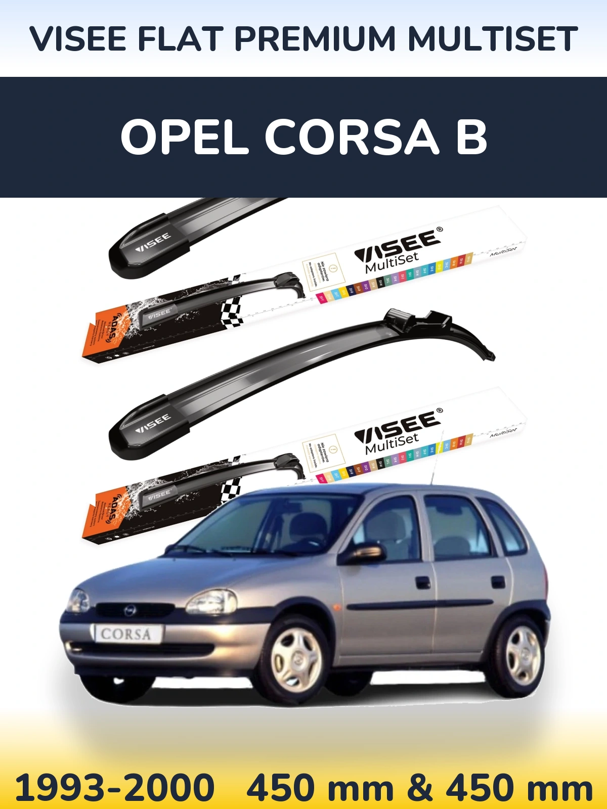 Torkarblad VISEE FLAT PREMIUM MultiSet för Opel Corsa B
