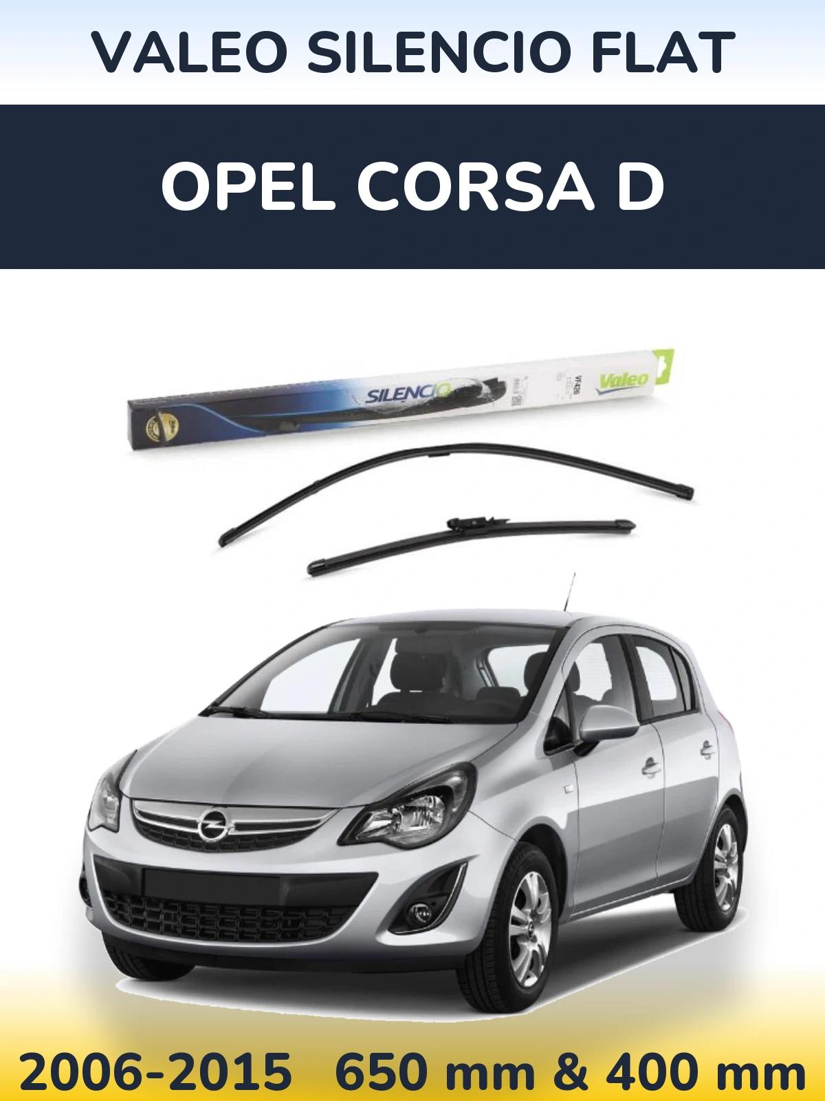 Torkarblad Valeo Silencio Flat för Opel Corsa D
