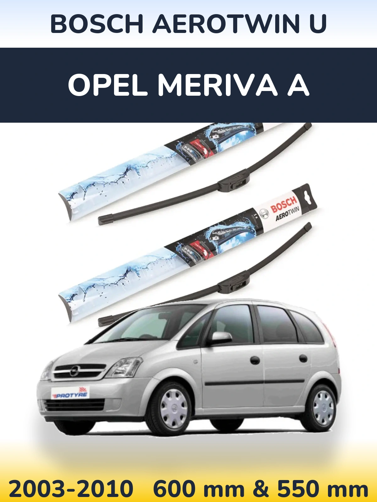 Torkarblad BOSCH AeroTwin U för Opel Meriva A