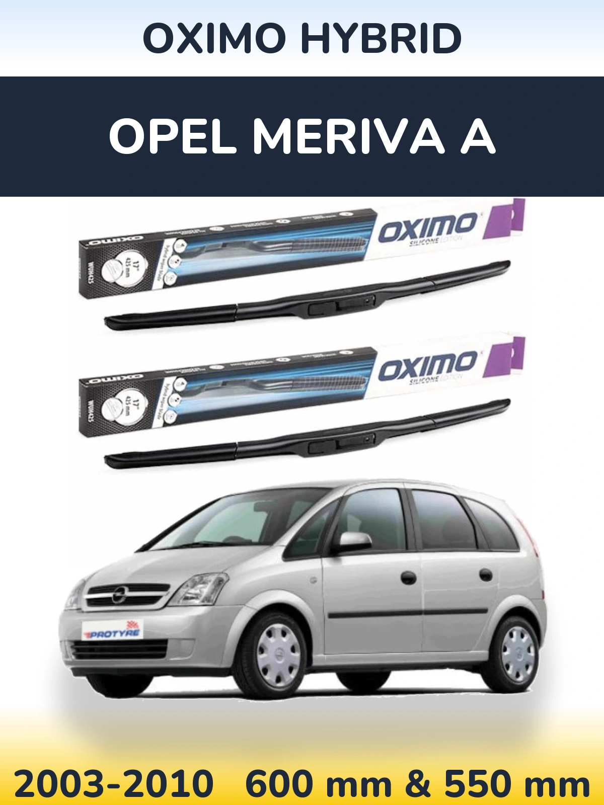 Torkarblad Oximo Hybrid för Opel Meriva A