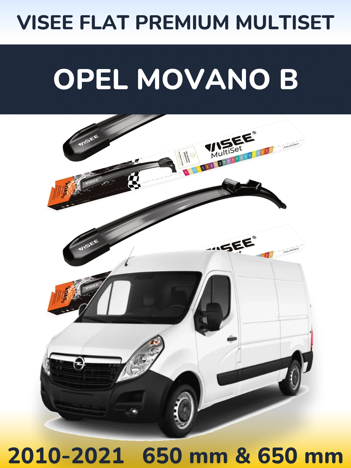 Torkarblad VISEE FLAT PREMIUM MultiSet för Opel Movano B