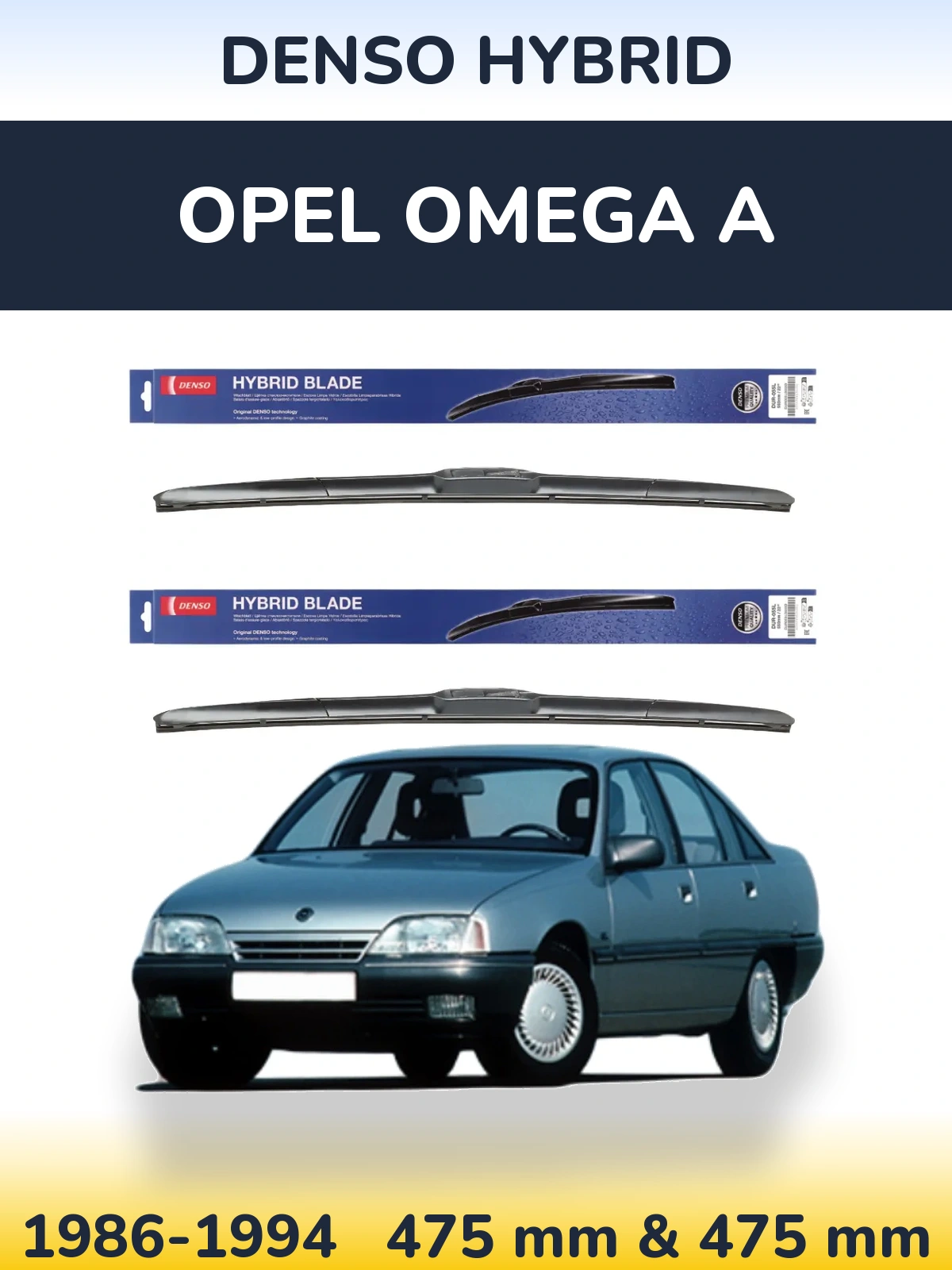 Torkarblad Denso Hybrid för Opel Omega A