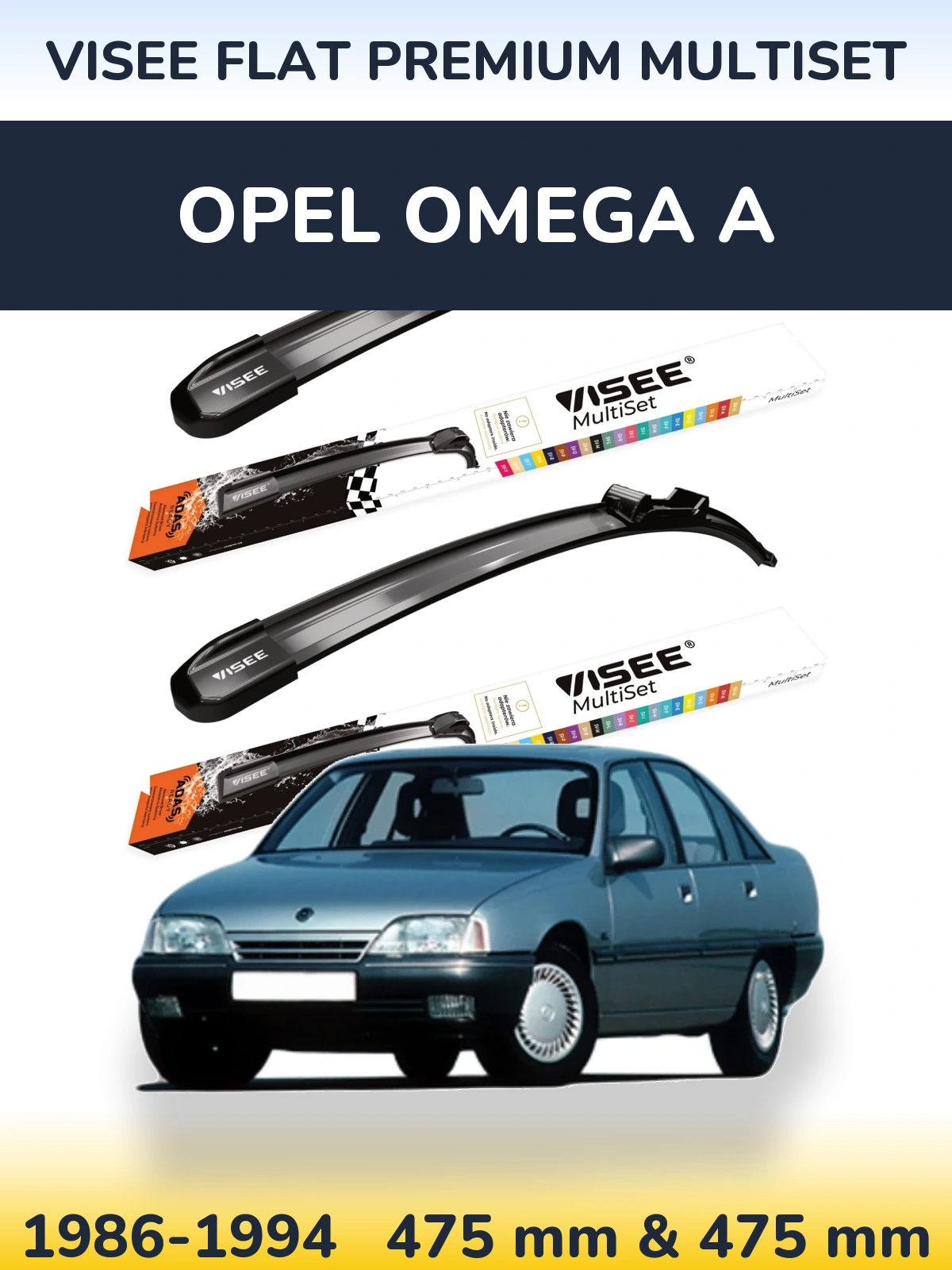 Torkarblad VISEE FLAT PREMIUM MultiSet för Opel Omega A
