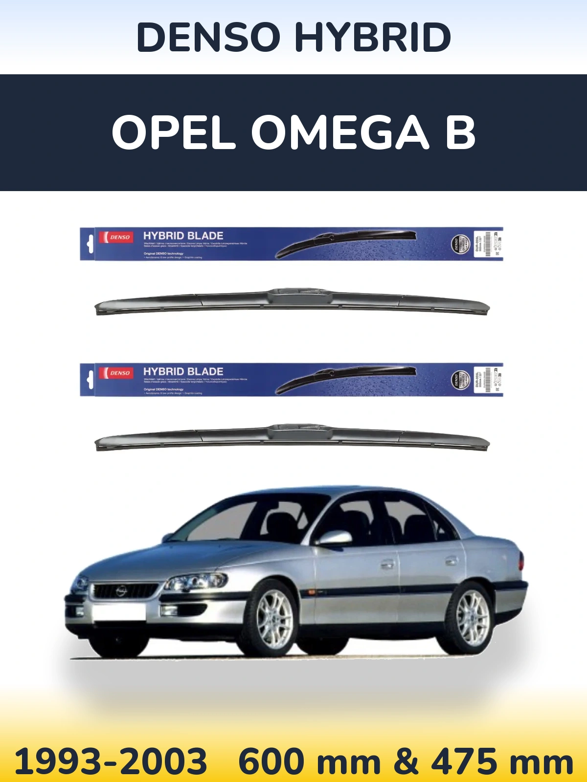 Torkarblad Denso Hybrid för Opel Omega B