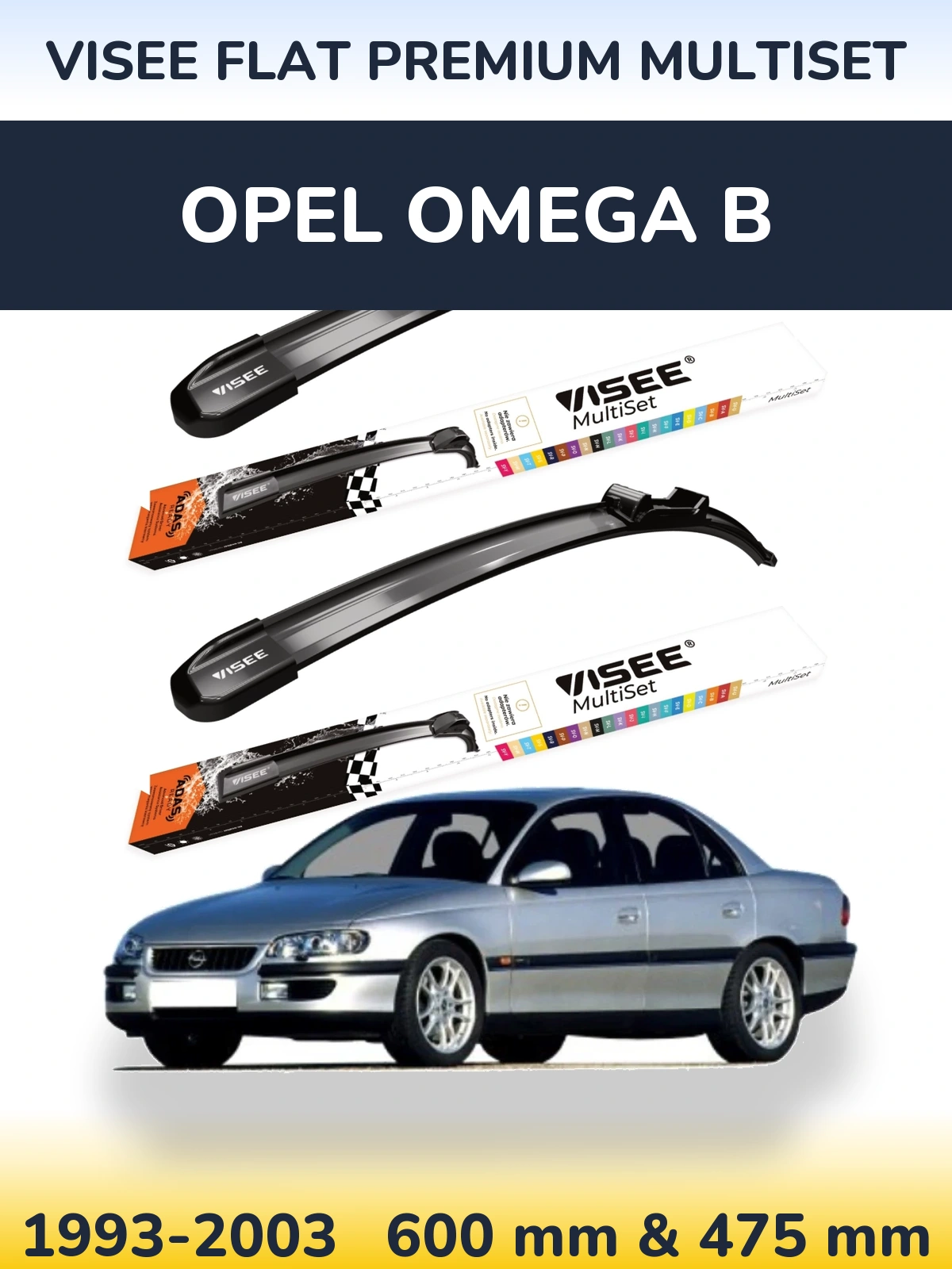Torkarblad VISEE FLAT PREMIUM MultiSet för Opel Omega B