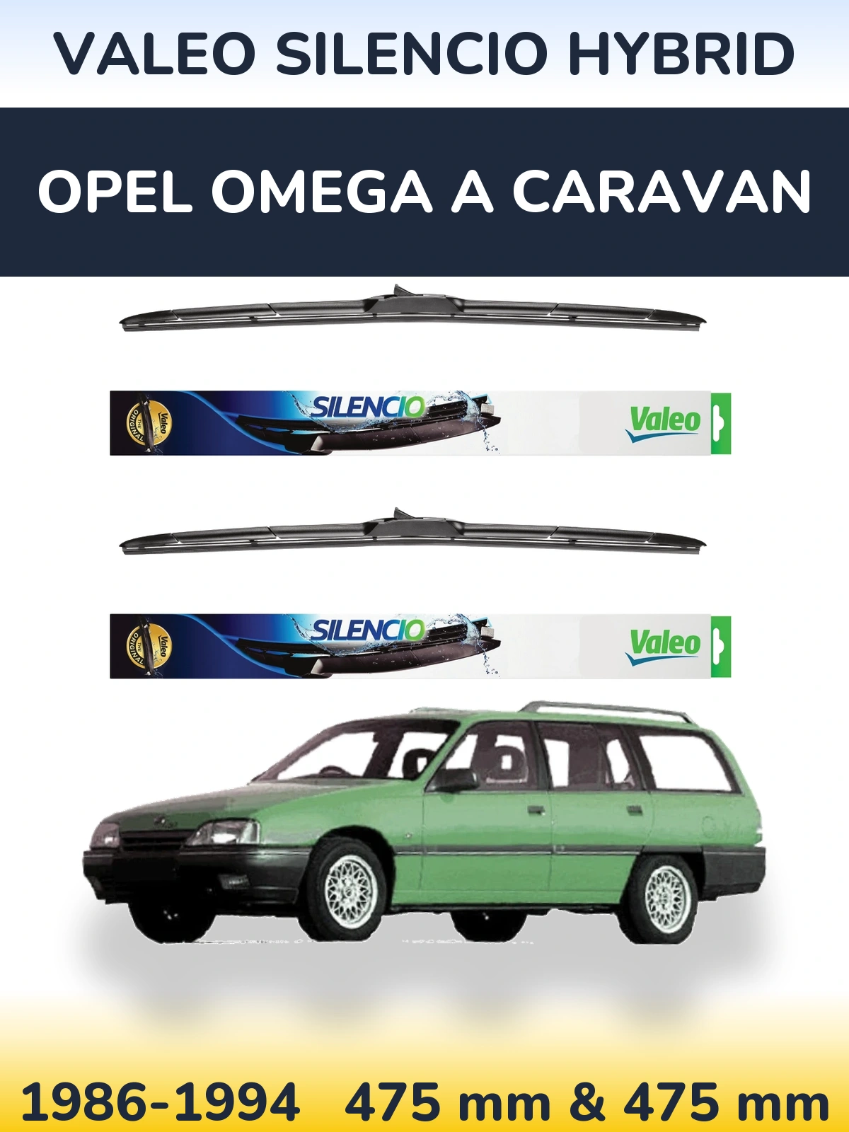 Torkarblad Valeo Silencio Hybrid för Opel Omega A Caravan