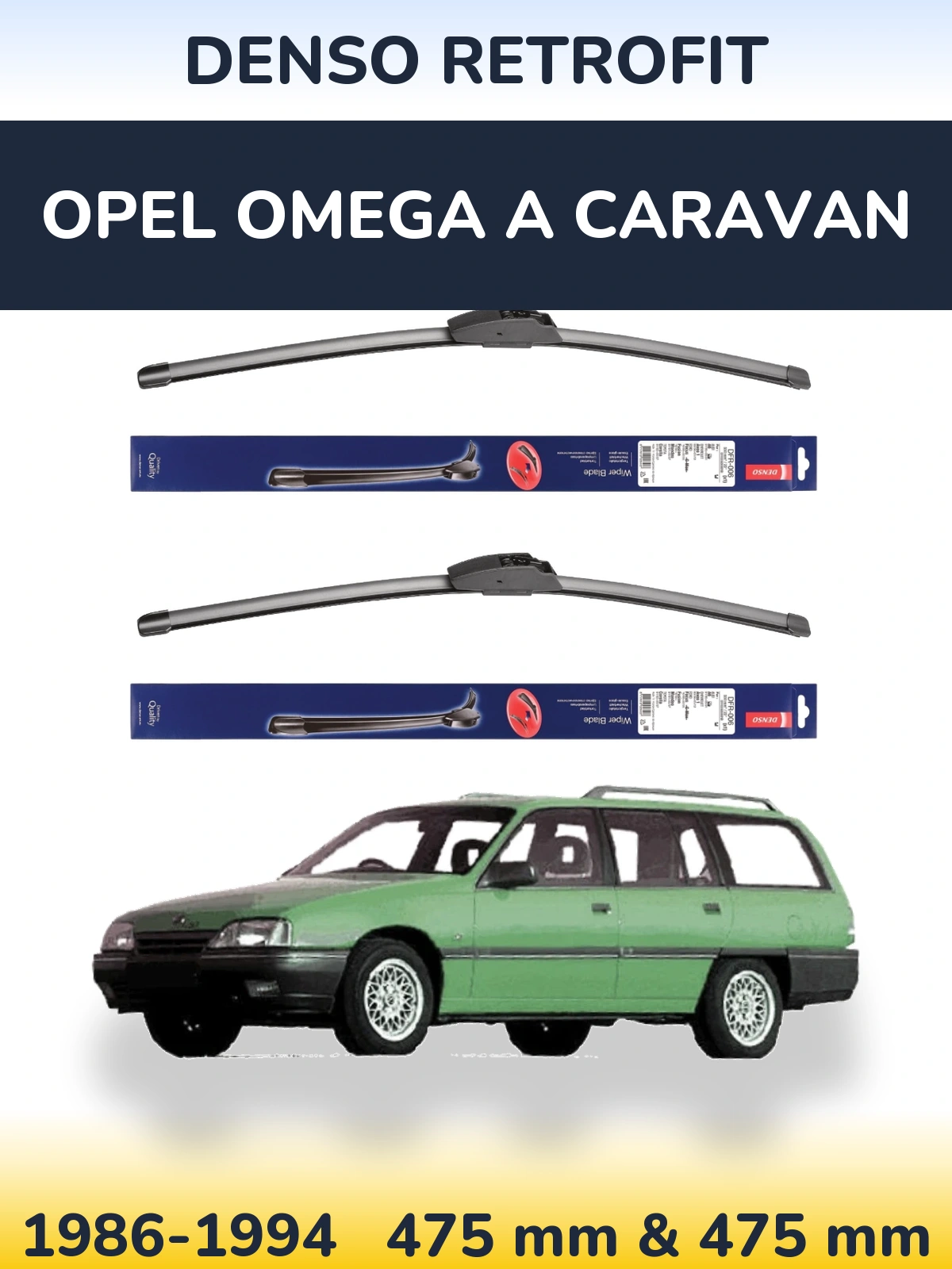 Torkarblad Denso Retrofit för Opel Omega A Caravan