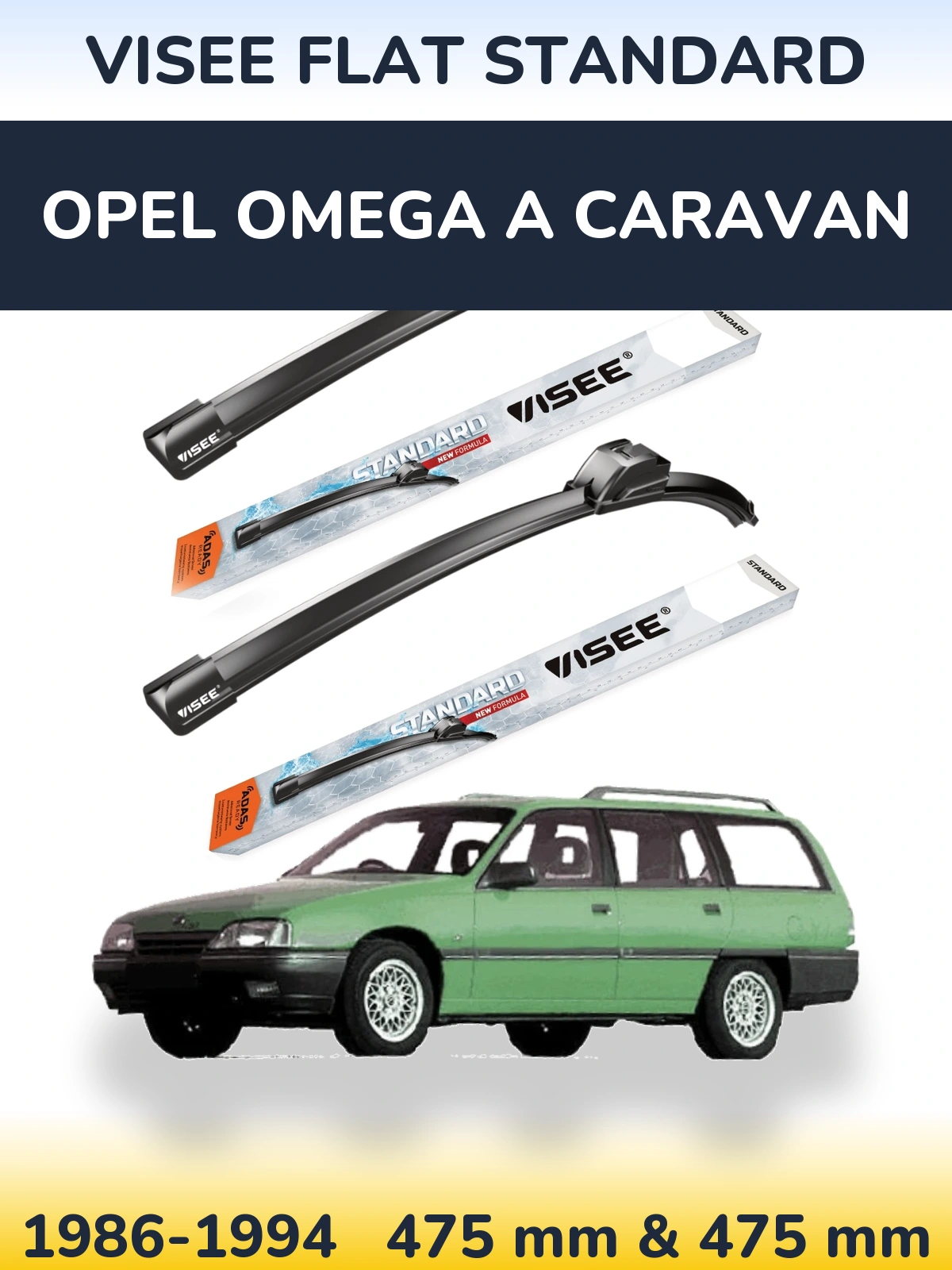 Torkarblad VISEE FLAT STANDARD för Opel Omega A Caravan