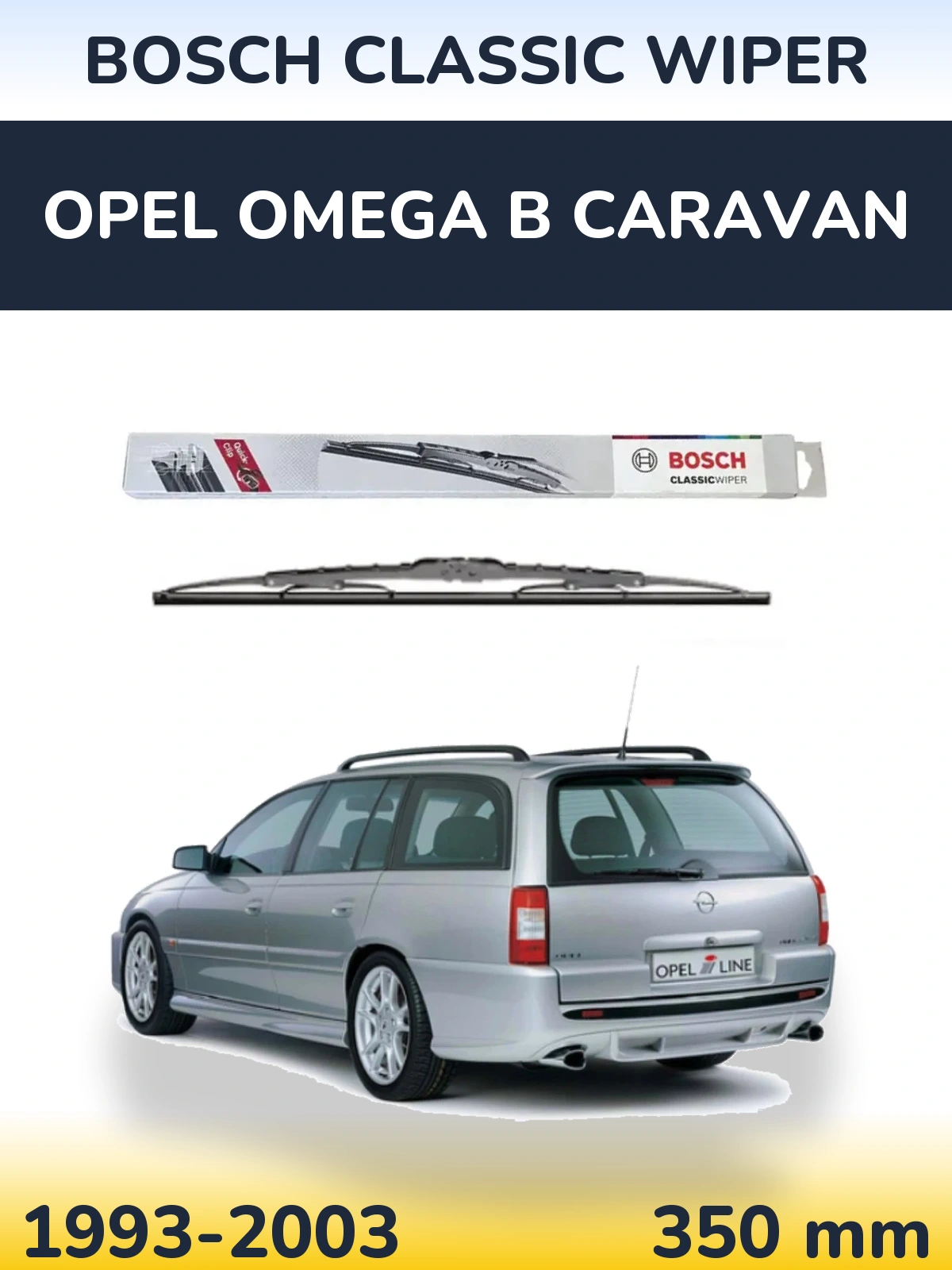 Задний дворник BOSCH Classic Wiper 340 мм для Opel Omega B Caravan 1993-2003