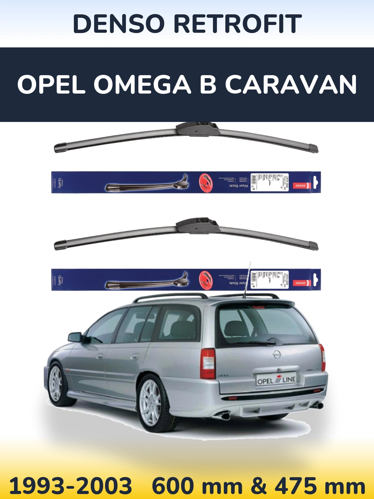 Torkarblad Denso Retrofit för Opel Omega B Caravan