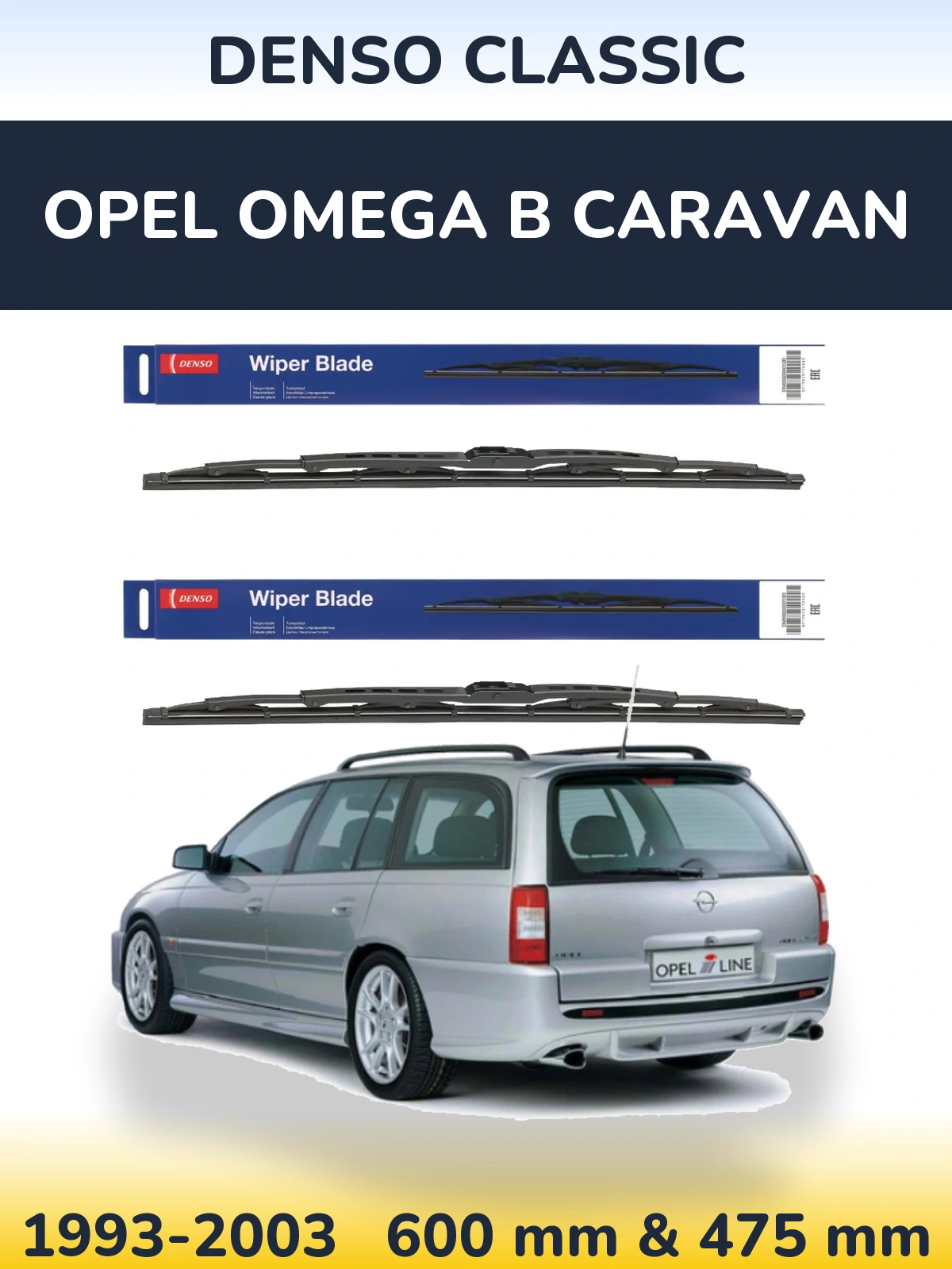 Torkarblad Denso Classic för Opel Omega B Caravan