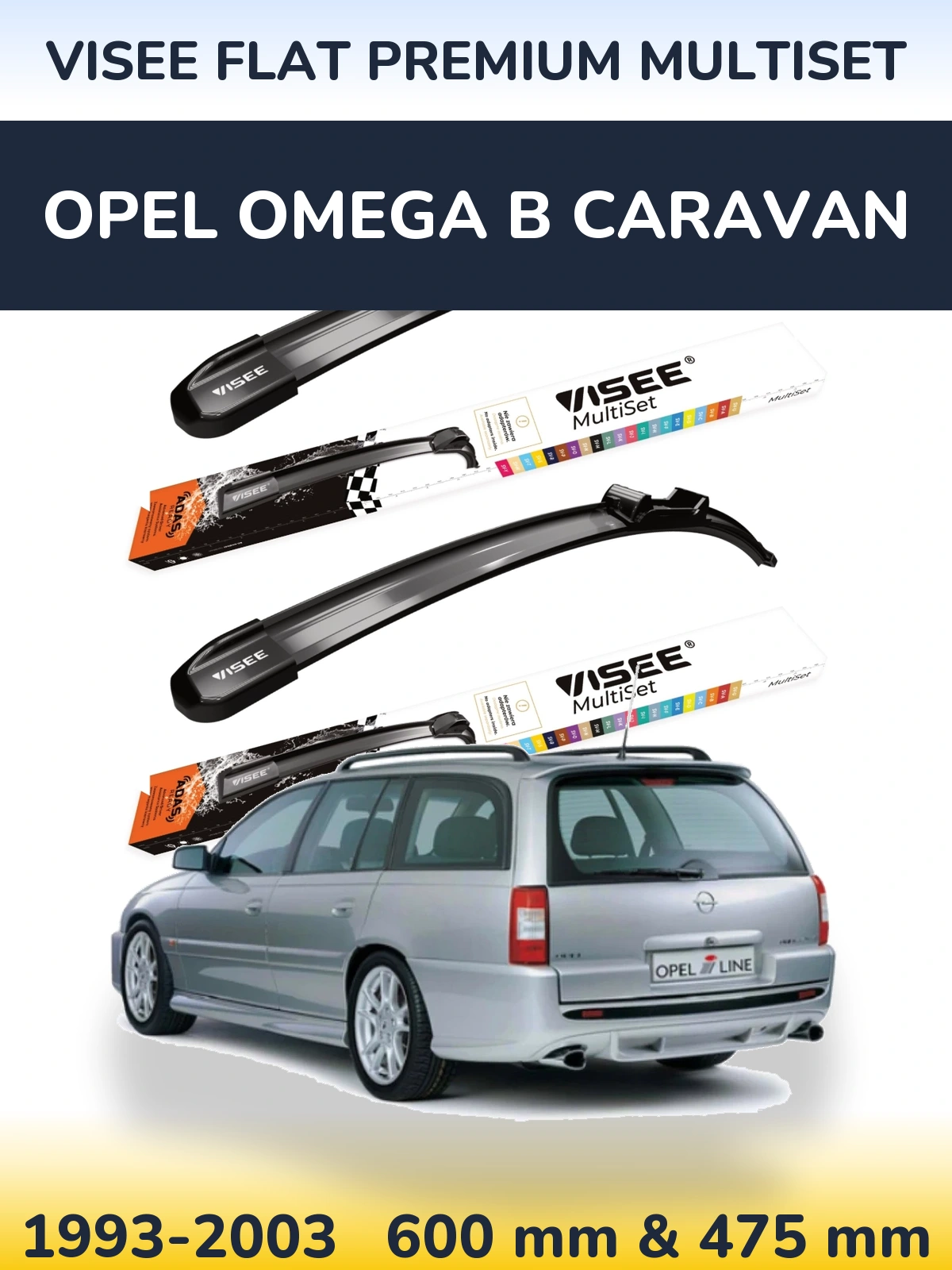 Torkarblad VISEE FLAT PREMIUM MultiSet för Opel Omega B Caravan