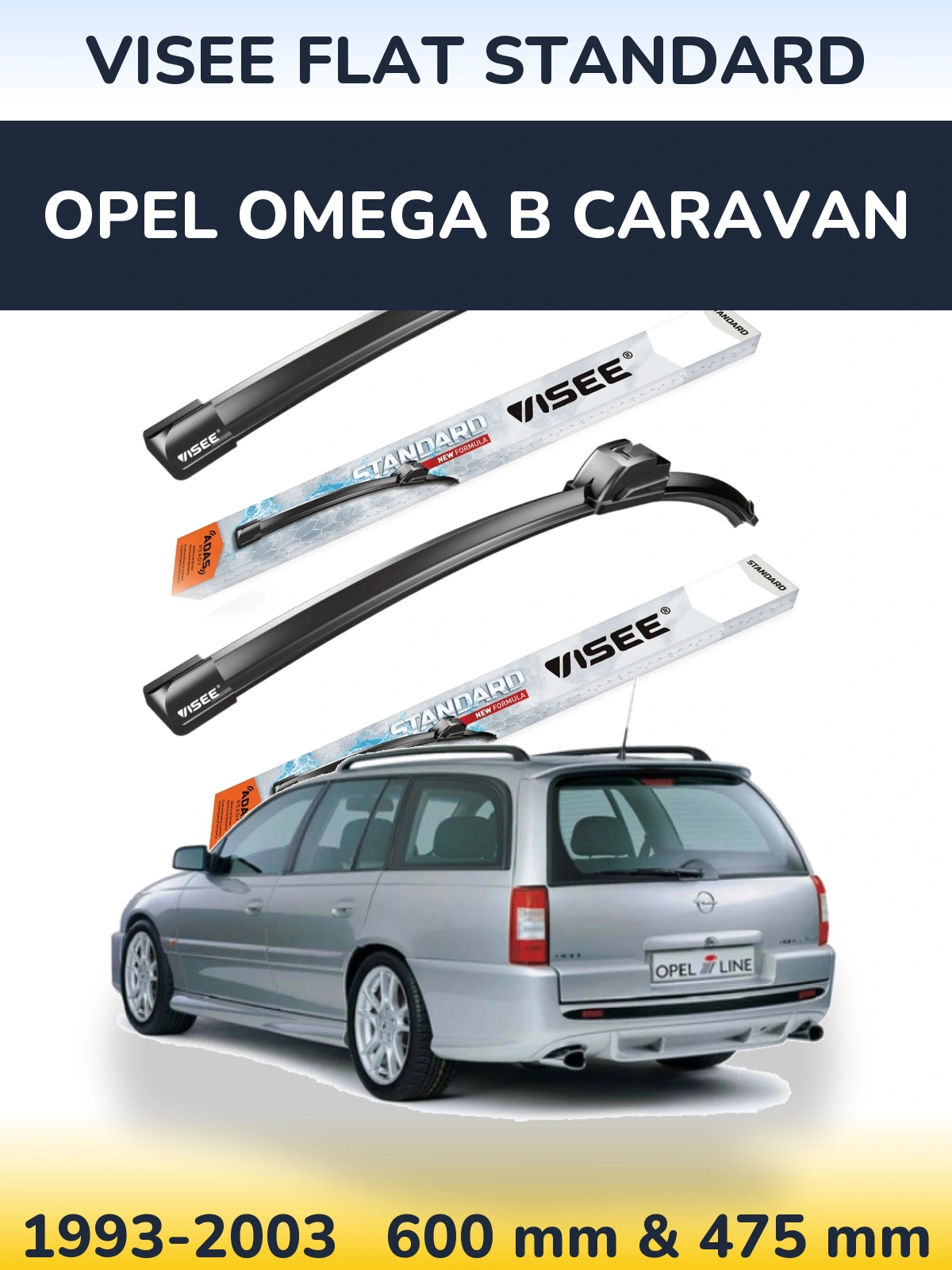 Torkarblad VISEE FLAT STANDARD för Opel Omega B Caravan