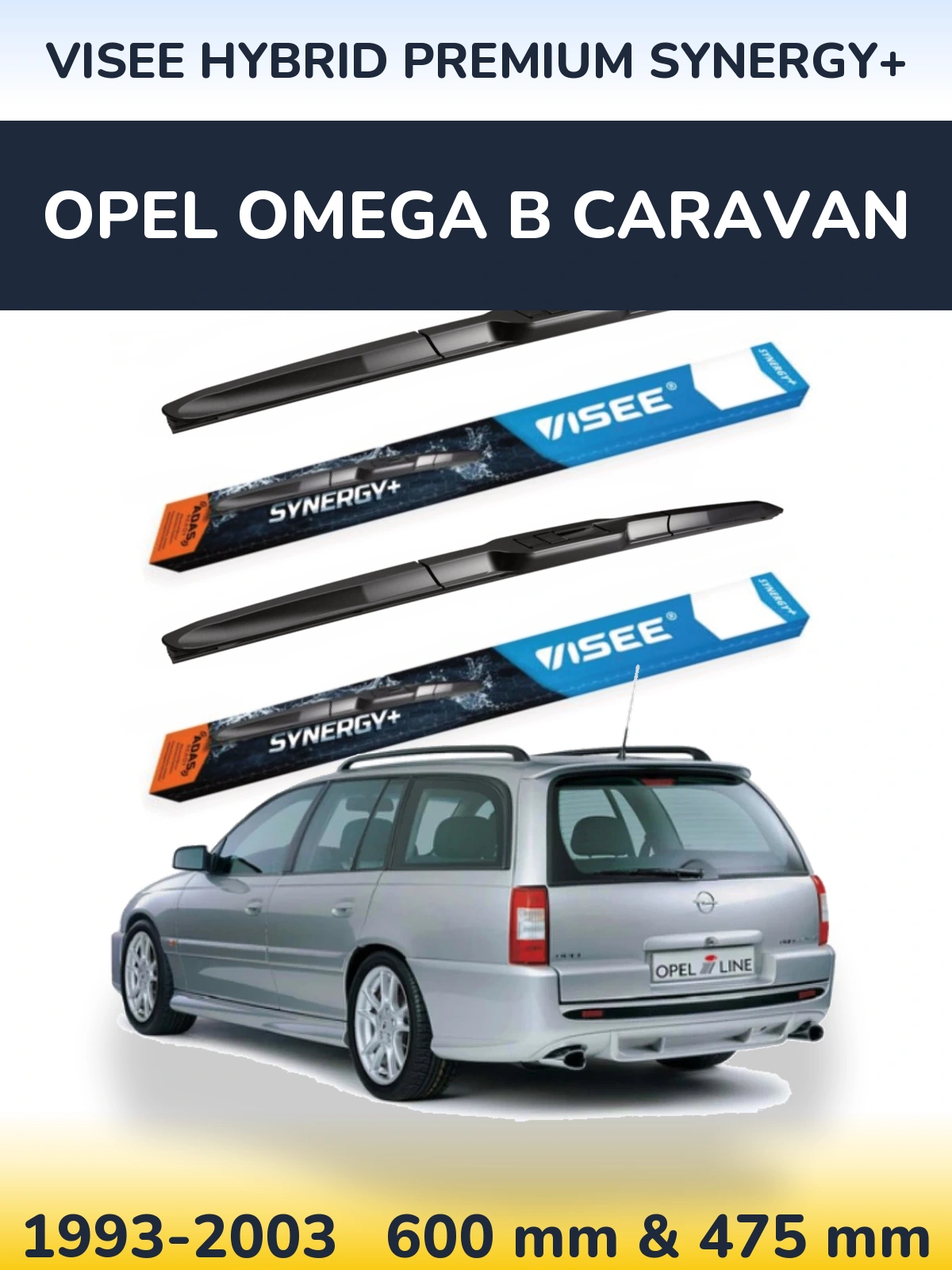 Torkarblad VISEE HYBRID PREMIUM SYNERGY+ för Opel Omega B Caravan