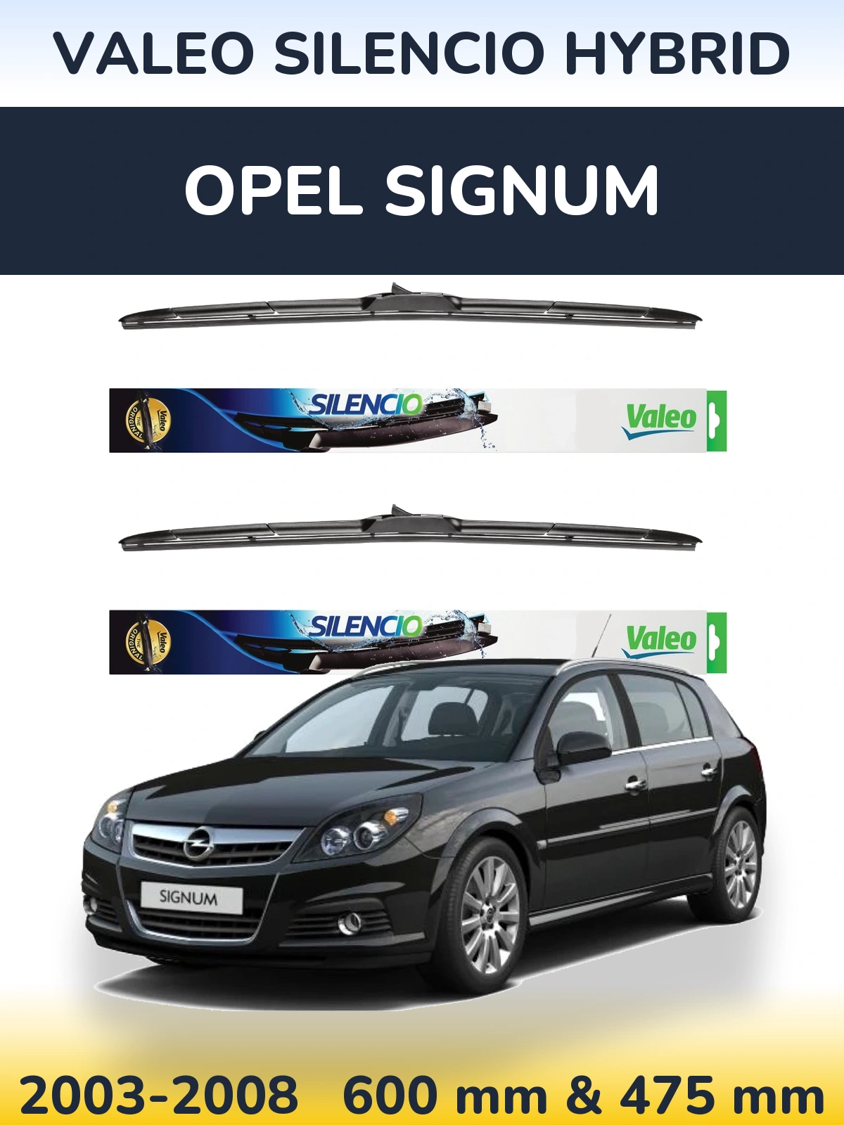 Torkarblad Valeo Silencio Hybrid för Opel Signum