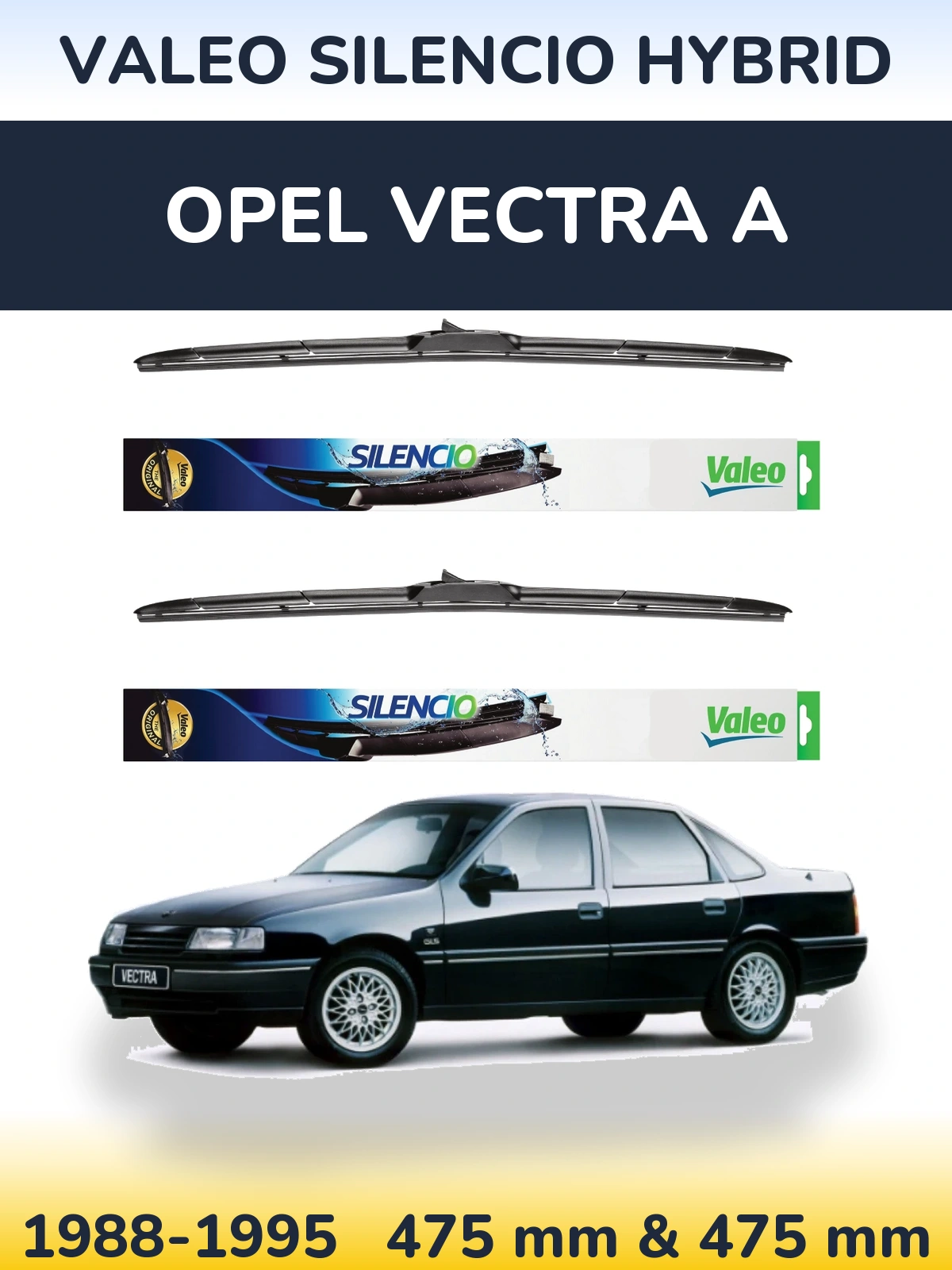 Torkarblad Valeo Silencio Hybrid för Opel Vectra A