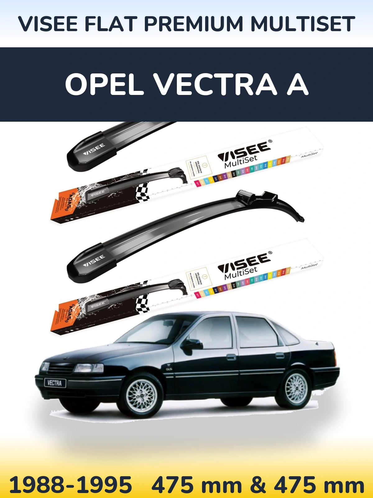 Torkarblad VISEE FLAT PREMIUM MultiSet för Opel Vectra A