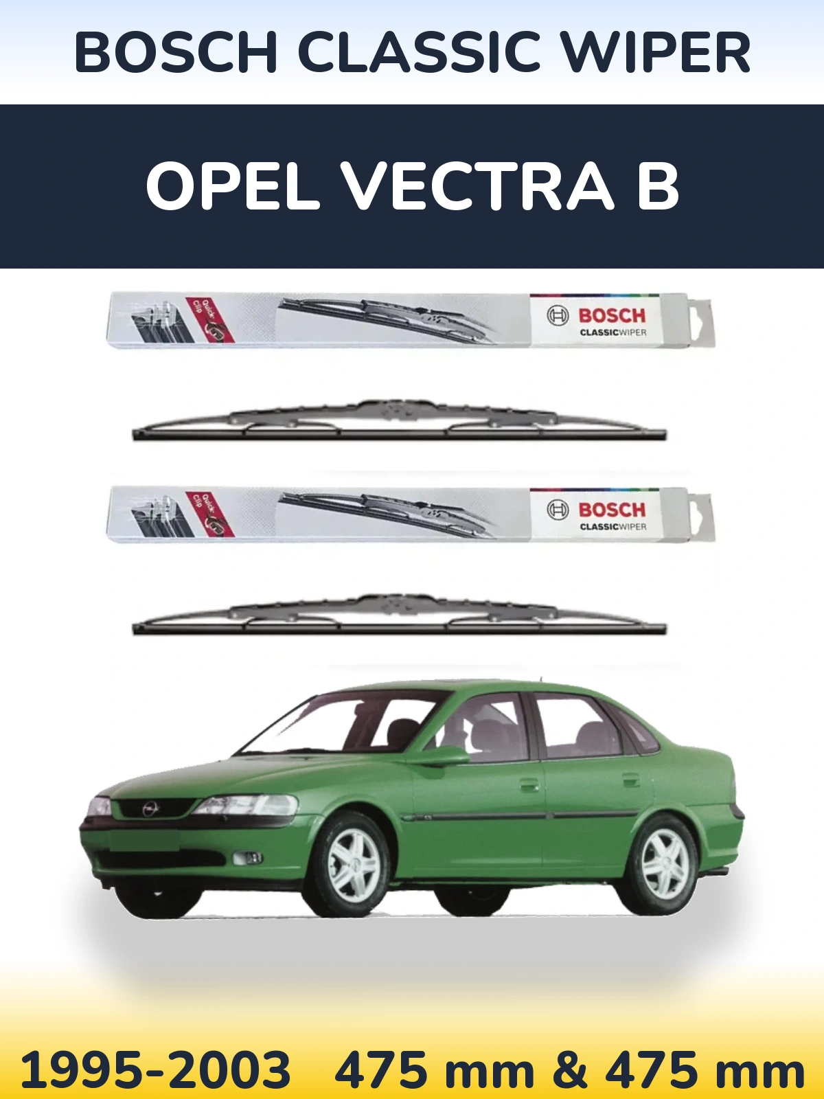 Torkarblad BOSCH Classic Wiper för Opel Vectra B