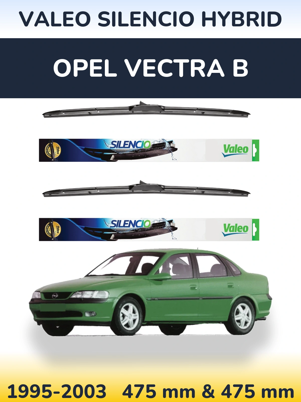 Torkarblad Valeo Silencio Hybrid för Opel Vectra B