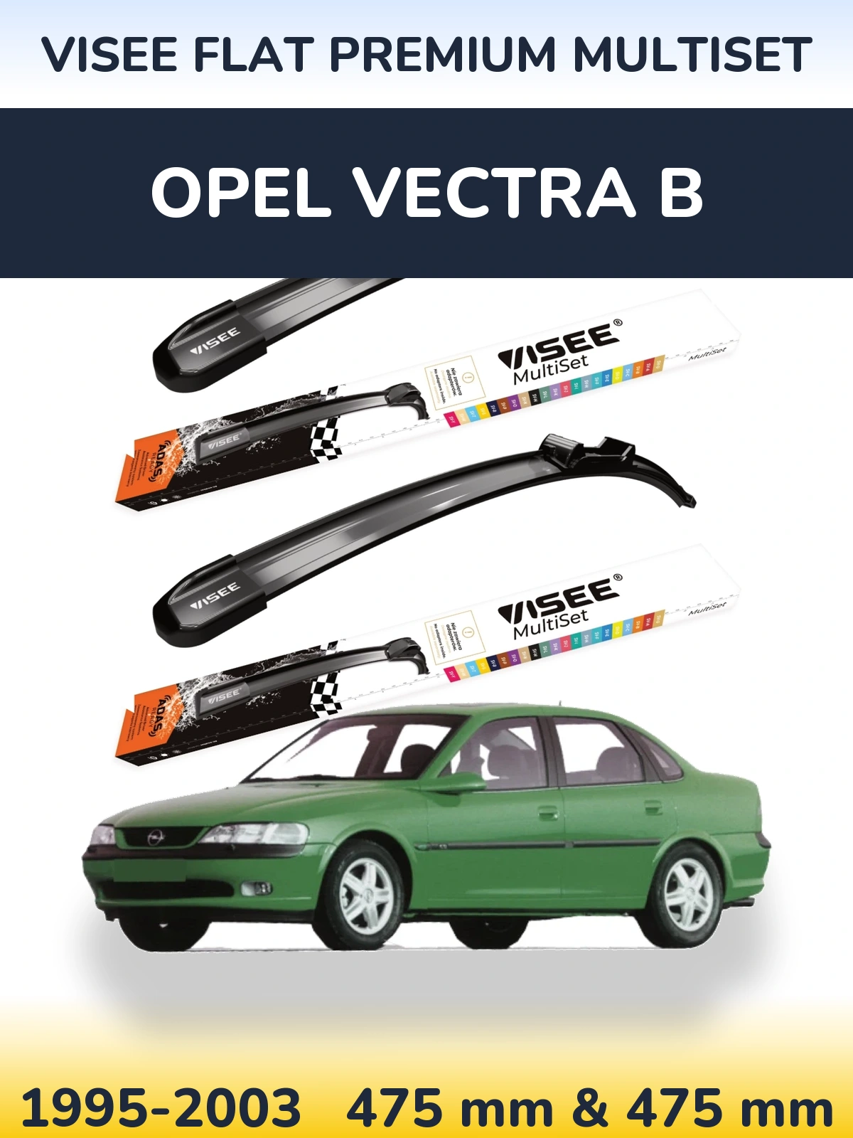 Torkarblad VISEE FLAT PREMIUM MultiSet för Opel Vectra B
