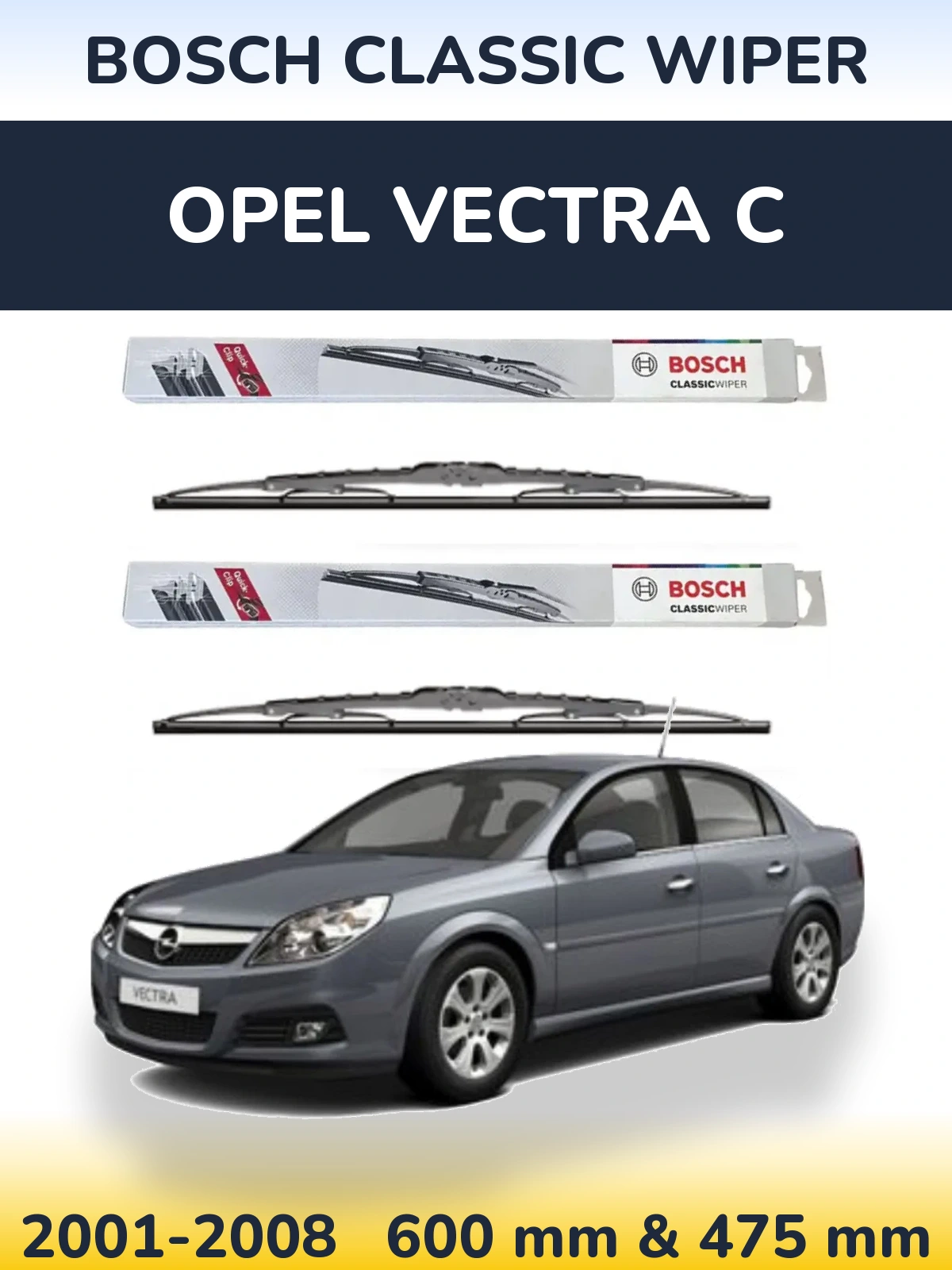 Torkarblad BOSCH Classic Wiper för Opel Vectra C