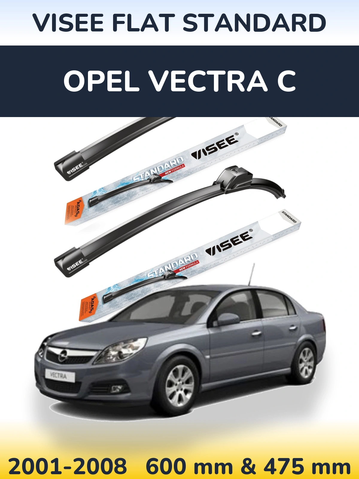 Torkarblad VISEE FLAT STANDARD för Opel Vectra C