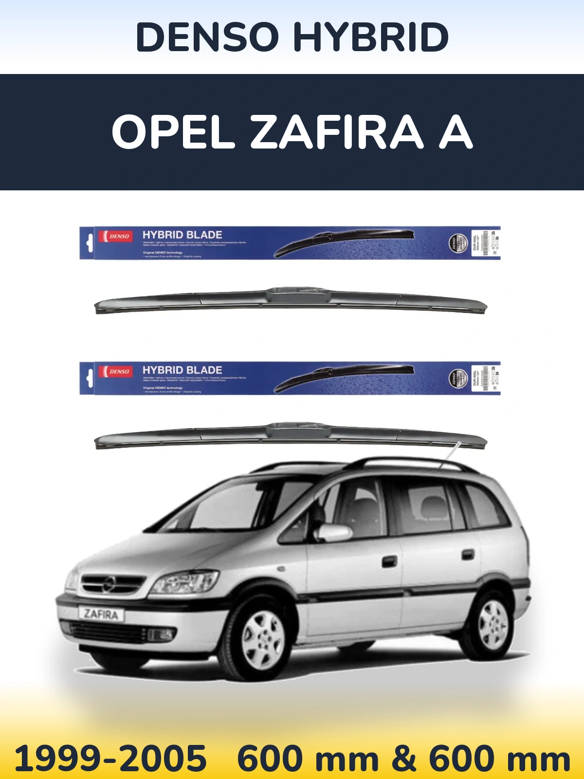 Torkarblad Denso Hybrid för Opel Zafira A