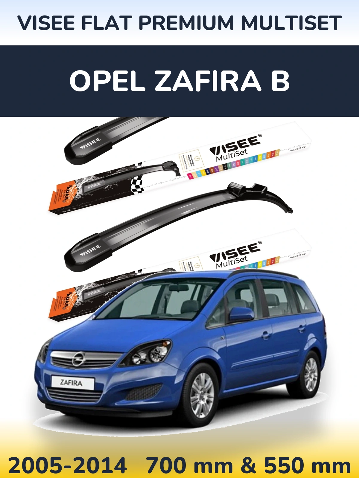 Torkarblad VISEE FLAT PREMIUM MultiSet för Opel Zafira B