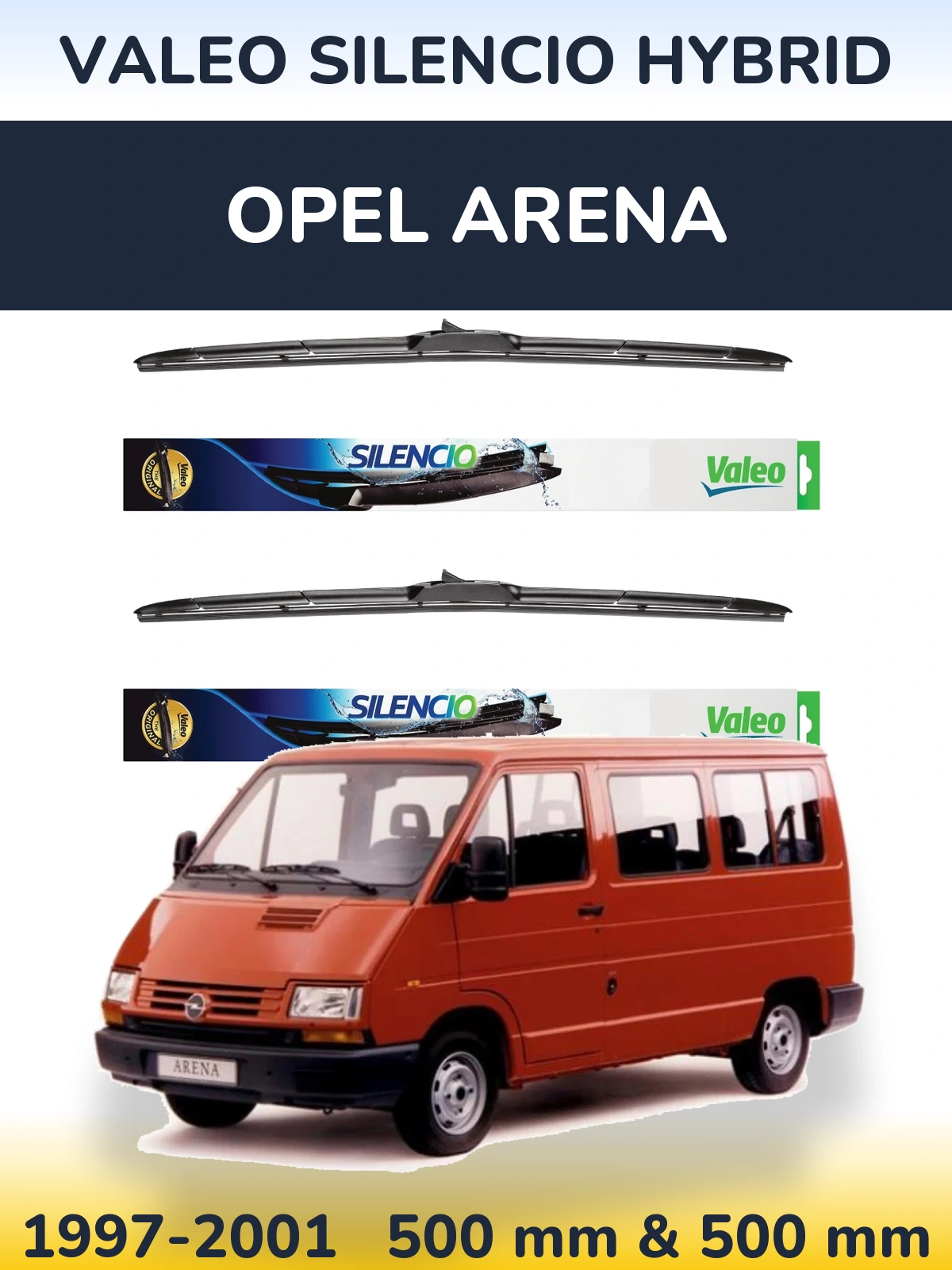 Torkarblad Valeo Silencio Hybrid för Opel Arena